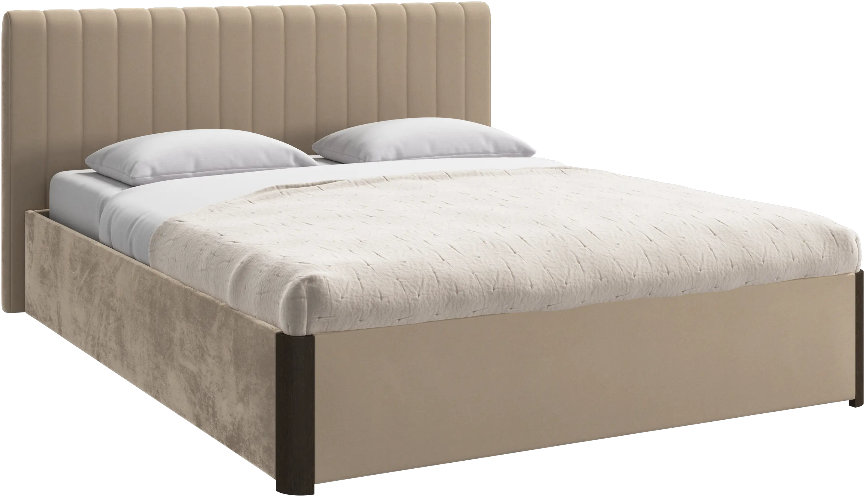 Element bed, bed-mounted headboard, with slats and storage solution, excl. mattress