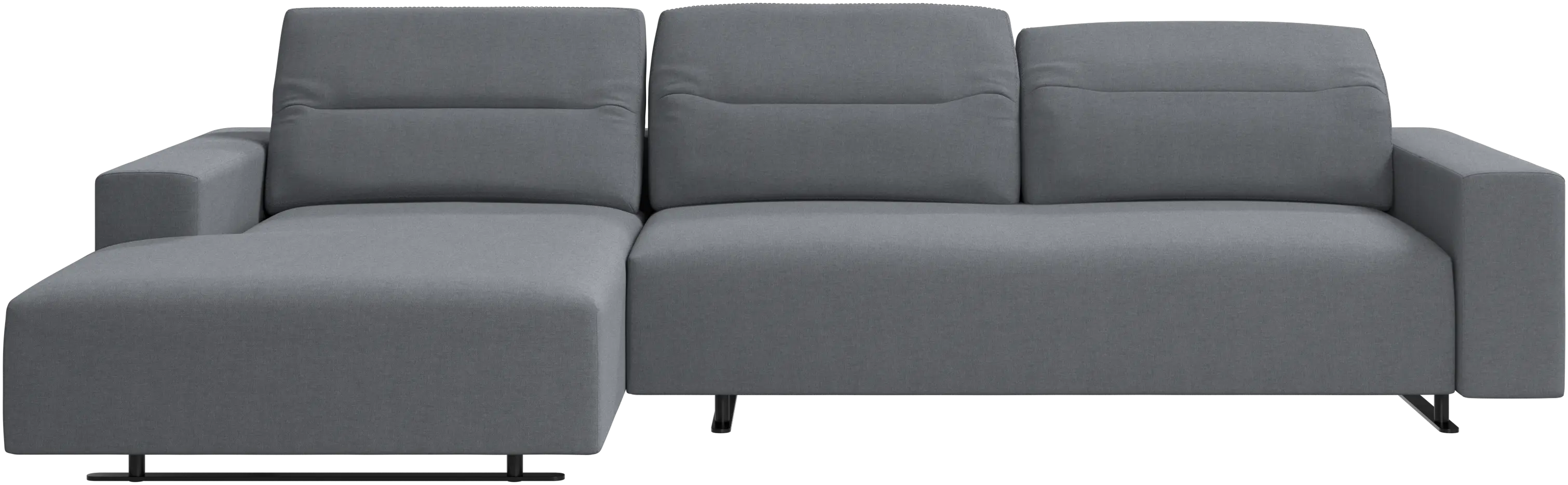 Hampton sofa with adjustable back and resting unit left side, storage right side