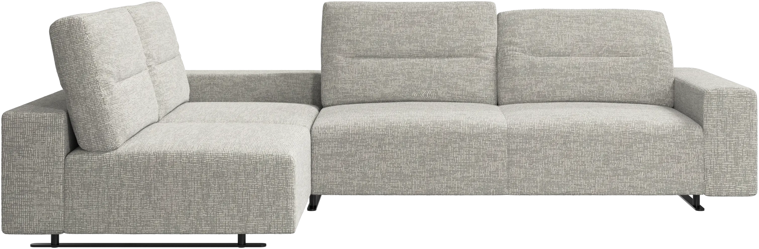 Hampton コーナーソファ アジャスタブルバック&ライトサイド収納付き