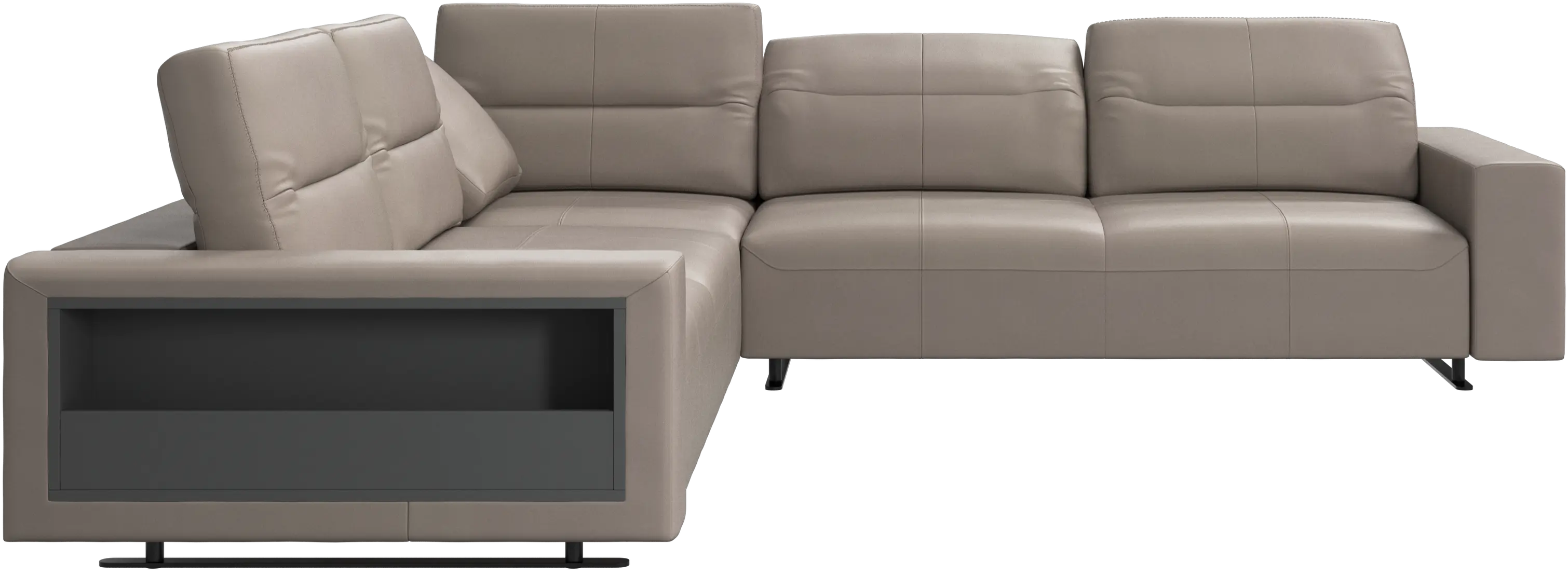 Hampton corner sofa with adjustable back and storage