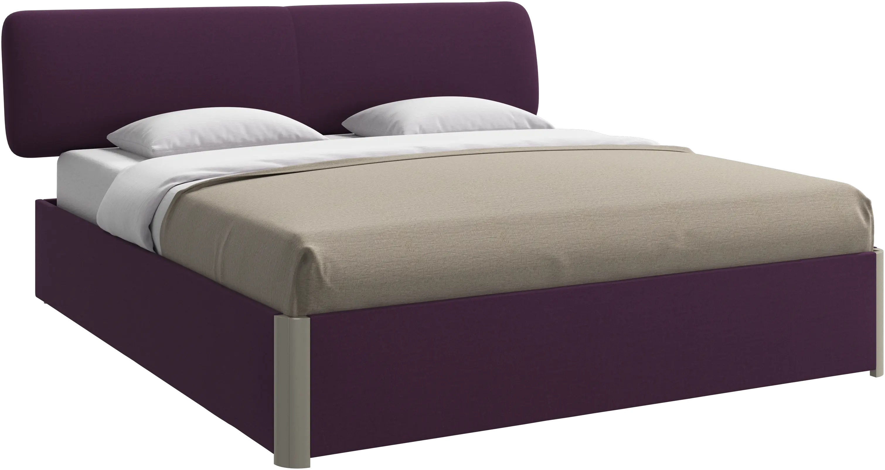 Element bed, bed-mounted headboard, with slats and storage solution, excl. mattress