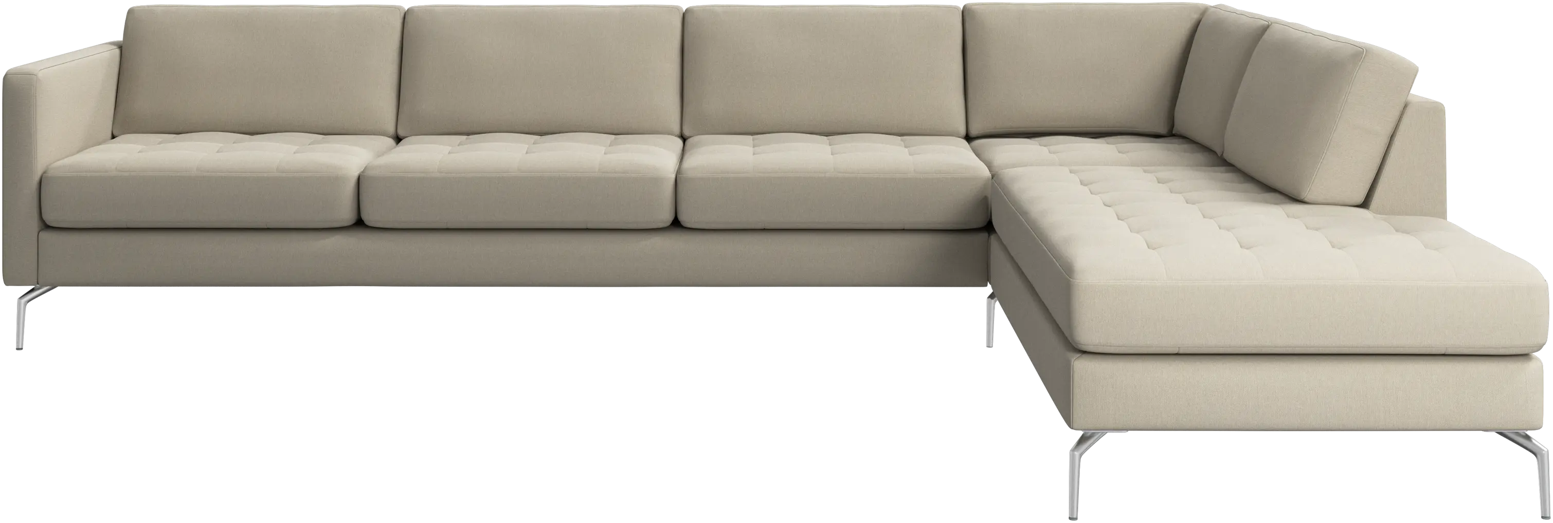 Osaka corner sofa with lounging unit, tufted seat