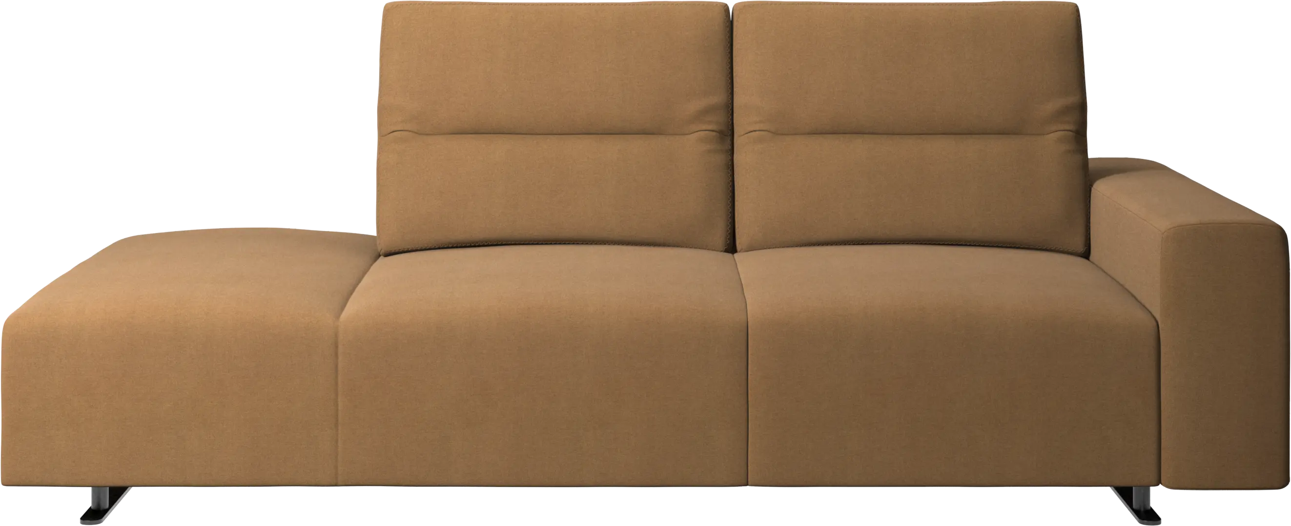 Hampton sofa with adjustable back and lounging unit left side, armrest right