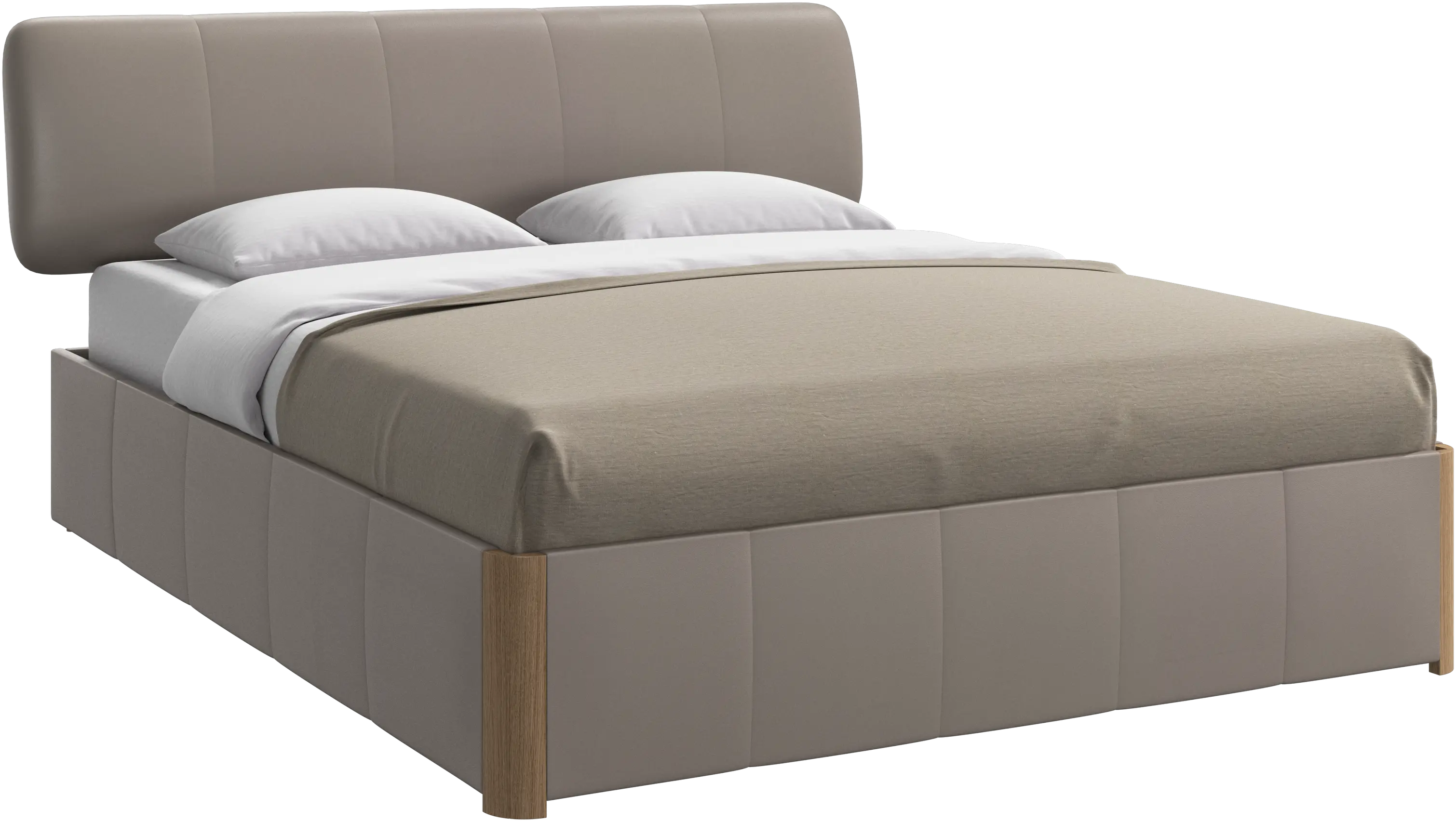Element lit, tête de lit fixée au lit, avec lattes, excl. matelas