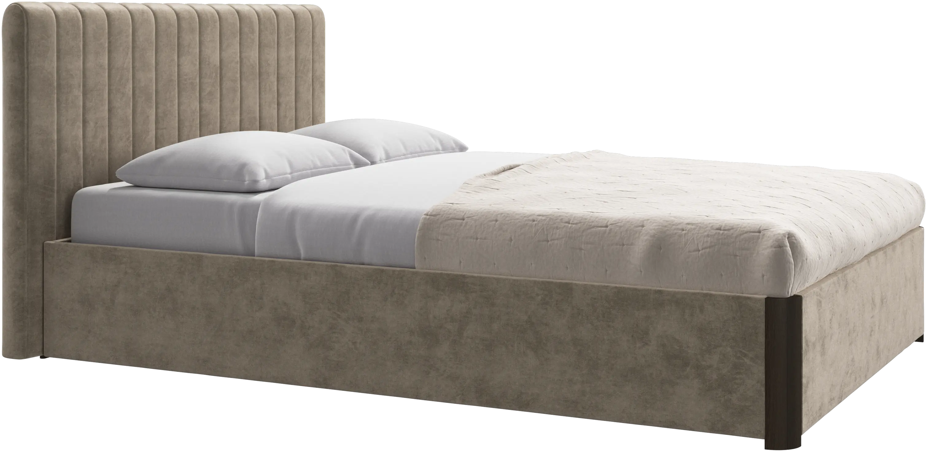 Element cama, cabecero montado en la cama, con láminas y solución de almacenamiento, excl. colchón