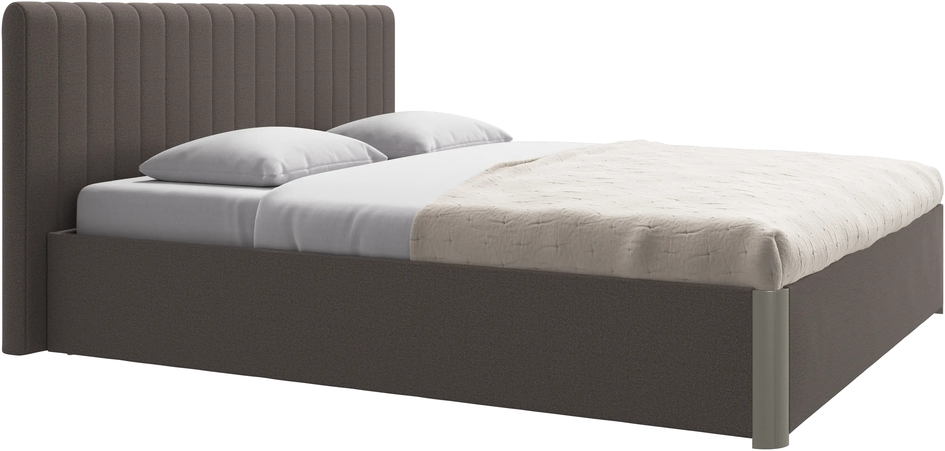 Element bed, bed-mounted headboard, with slats and storage solution, excl. mattress