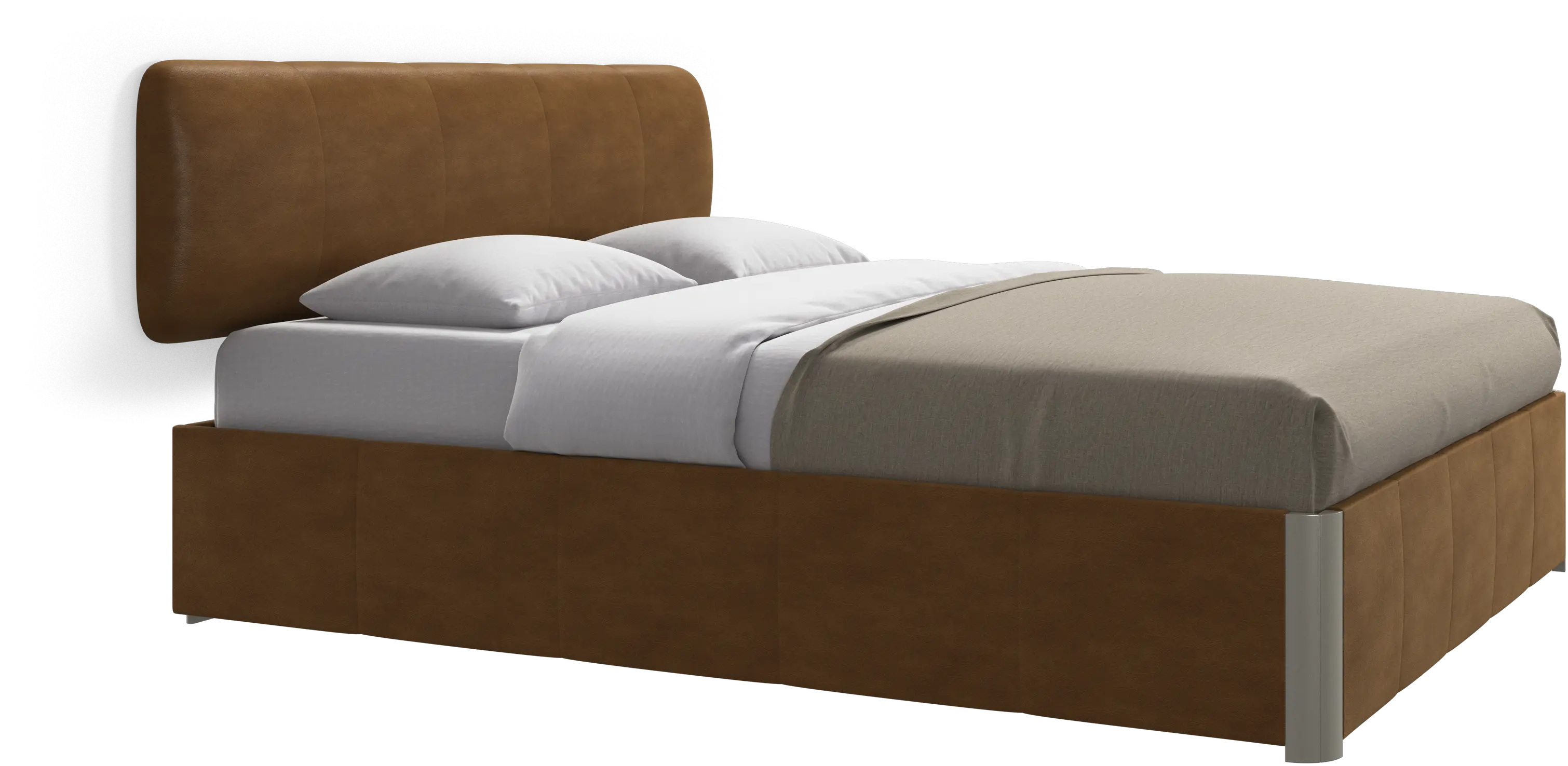 Element lit, tête de lit murale, avec lattes et solution de stockage, excl. matelas