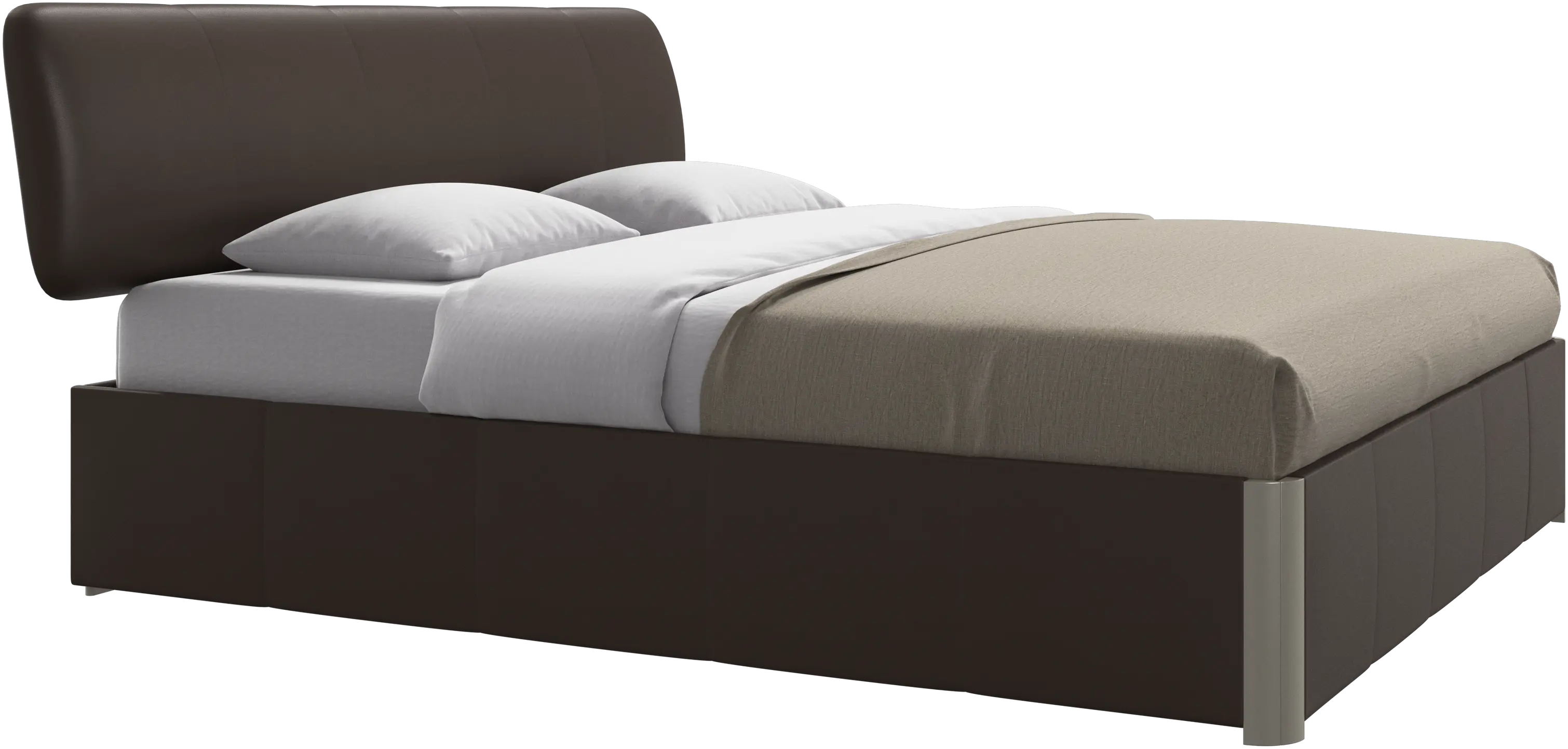 Element bed, bed-mounted headboard, with slats and storage solution, excl. mattress