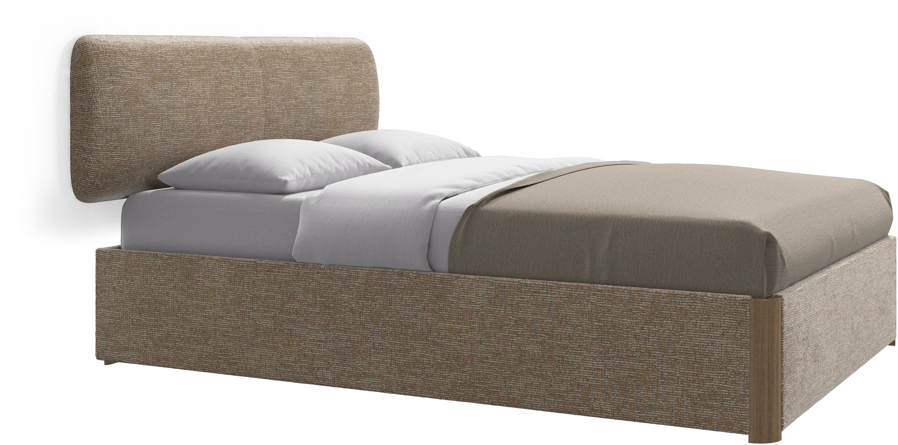 Element bed, wall-mounted headboard, with slats and storage solution, excl. mattress