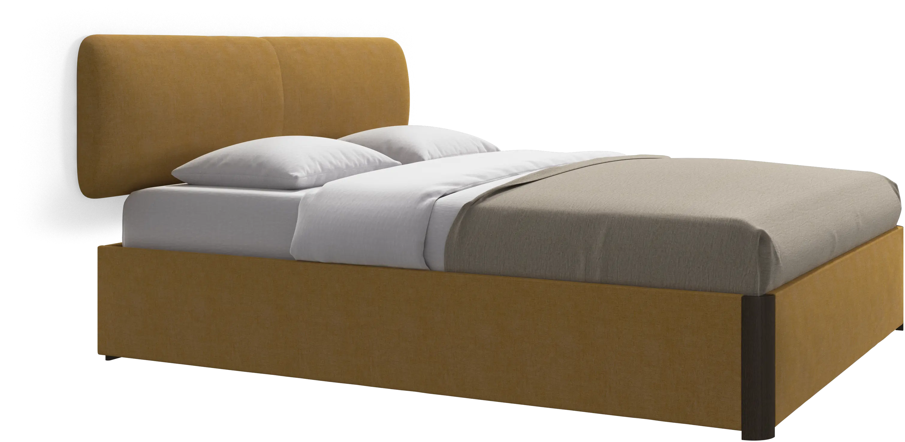 Element lit, tête de lit murale, avec lattes et solution de stockage, excl. matelas
