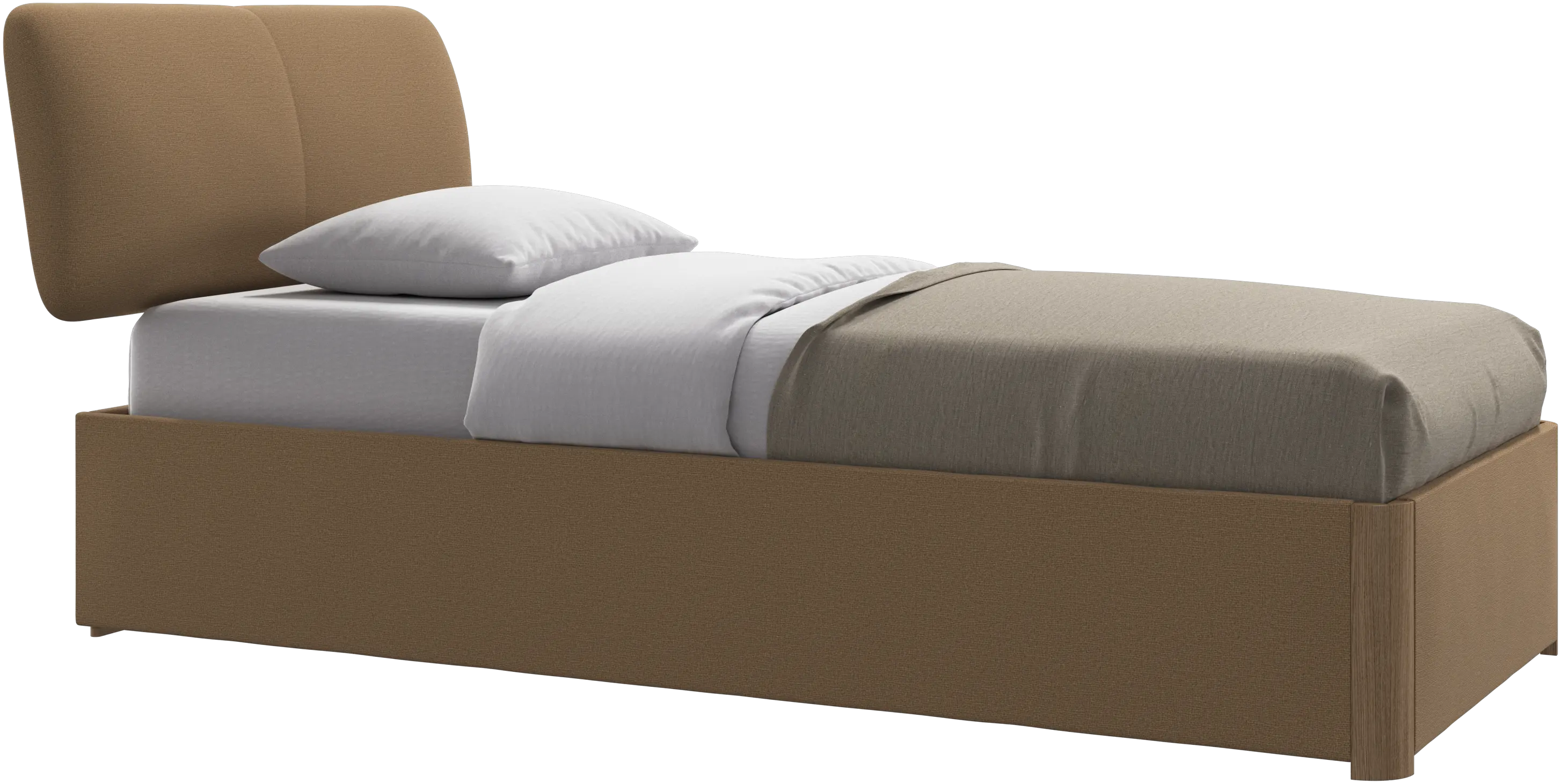 Element bed, bed-mounted headboard, with slats and storage solution, excl. mattress
