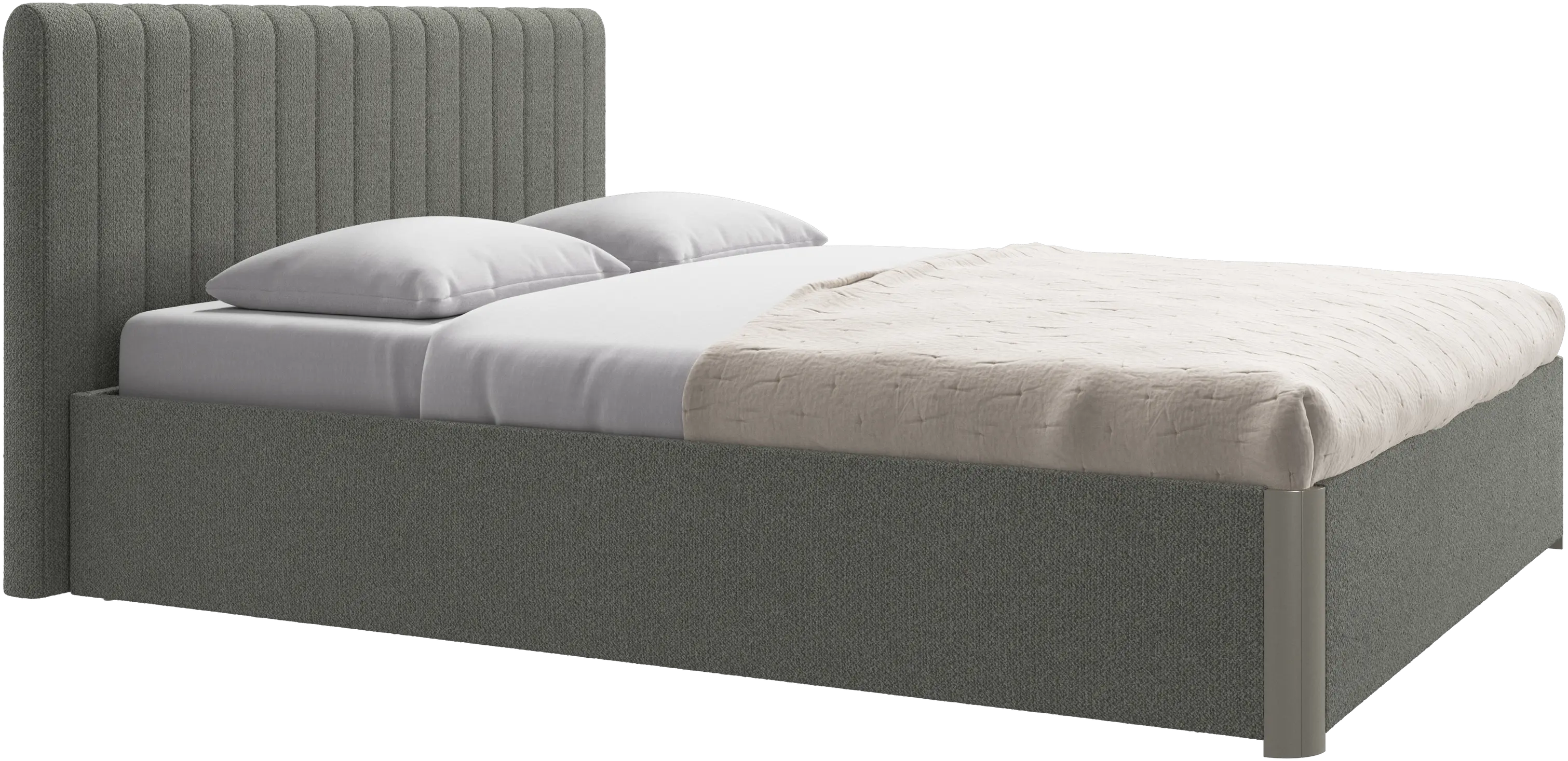 Element bed, bed-mounted headboard, with slats and storage solution, excl. mattress
