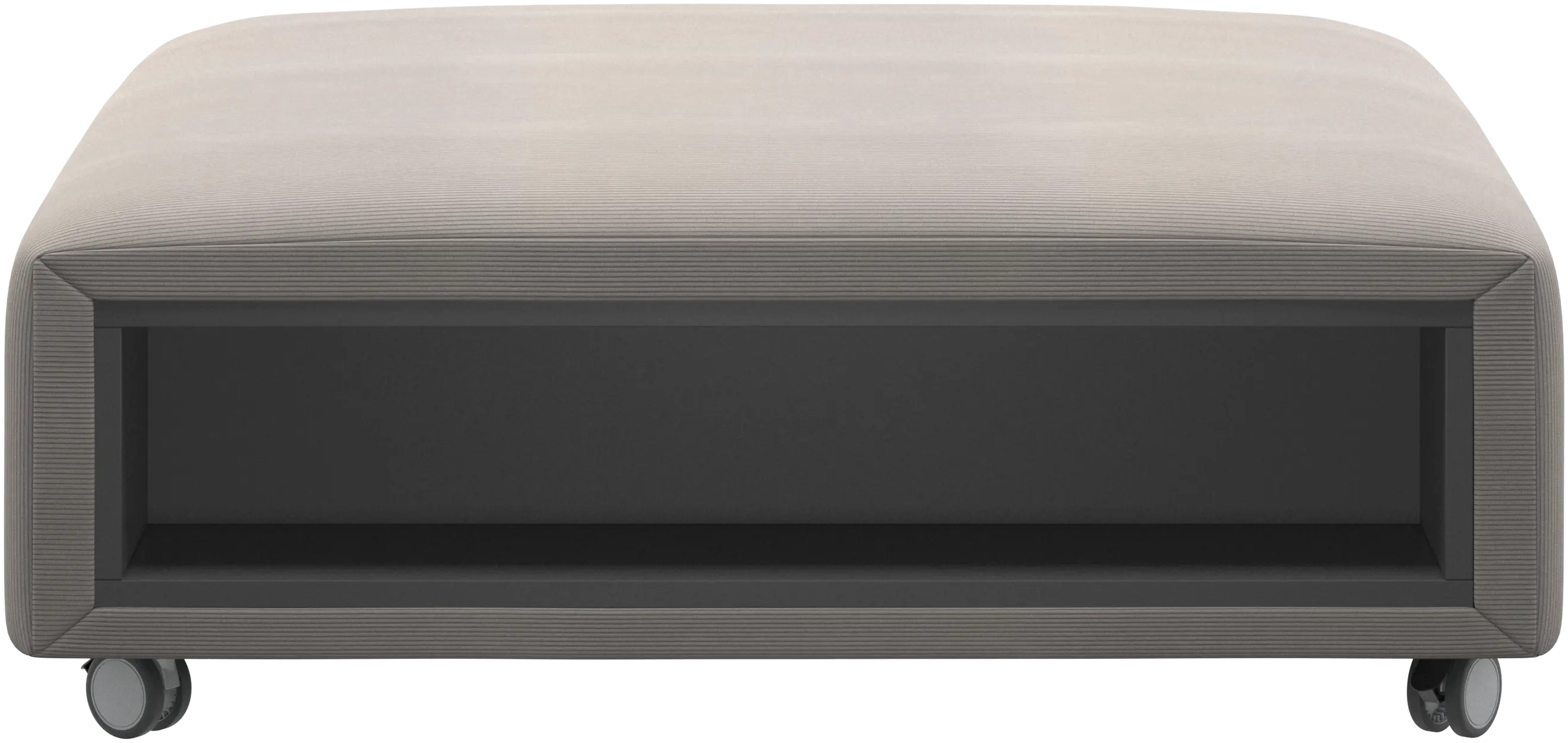 Hampton footstool on wheels with storage left and right sides