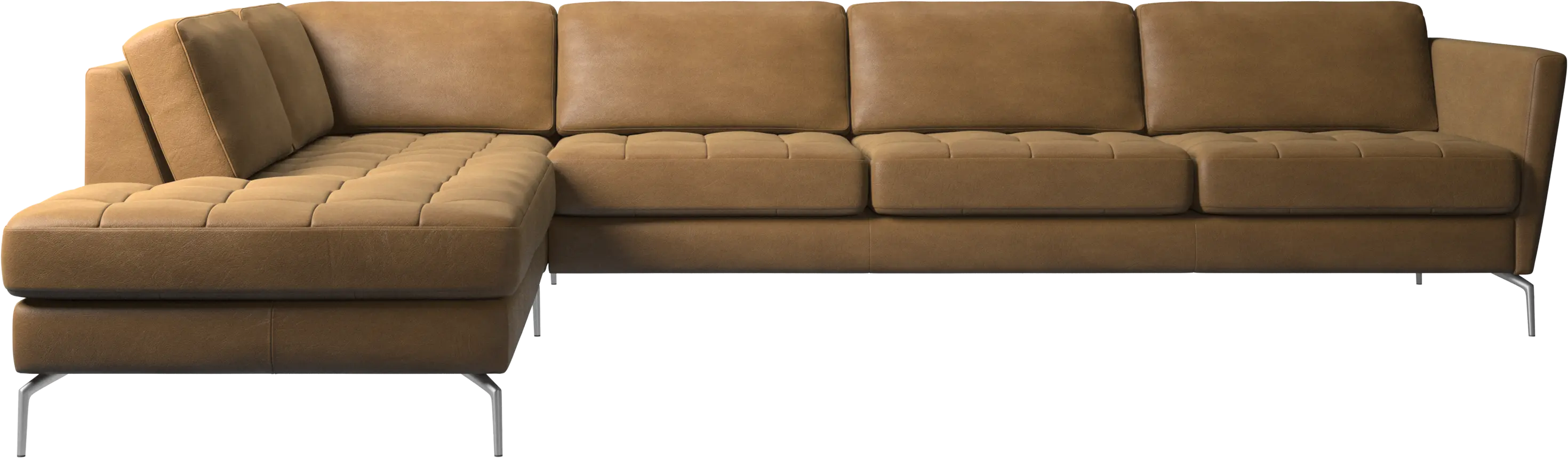 Osaka corner sofa with lounging unit, tufted seat