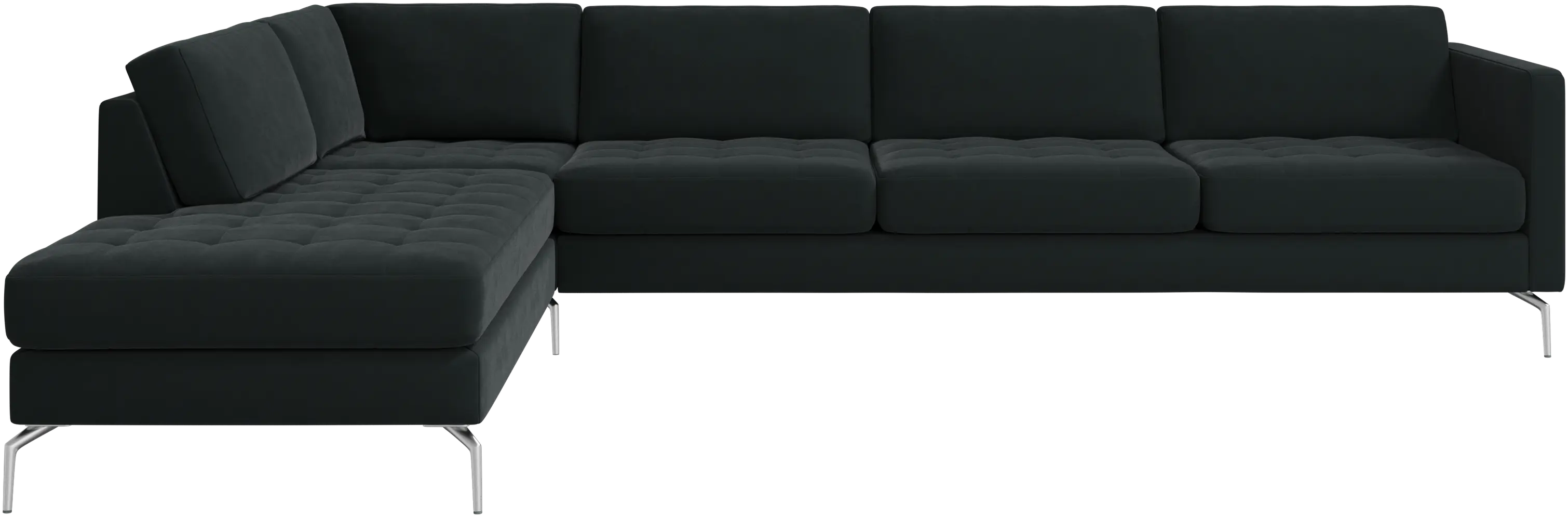 Osaka corner sofa with lounging unit, tufted seat