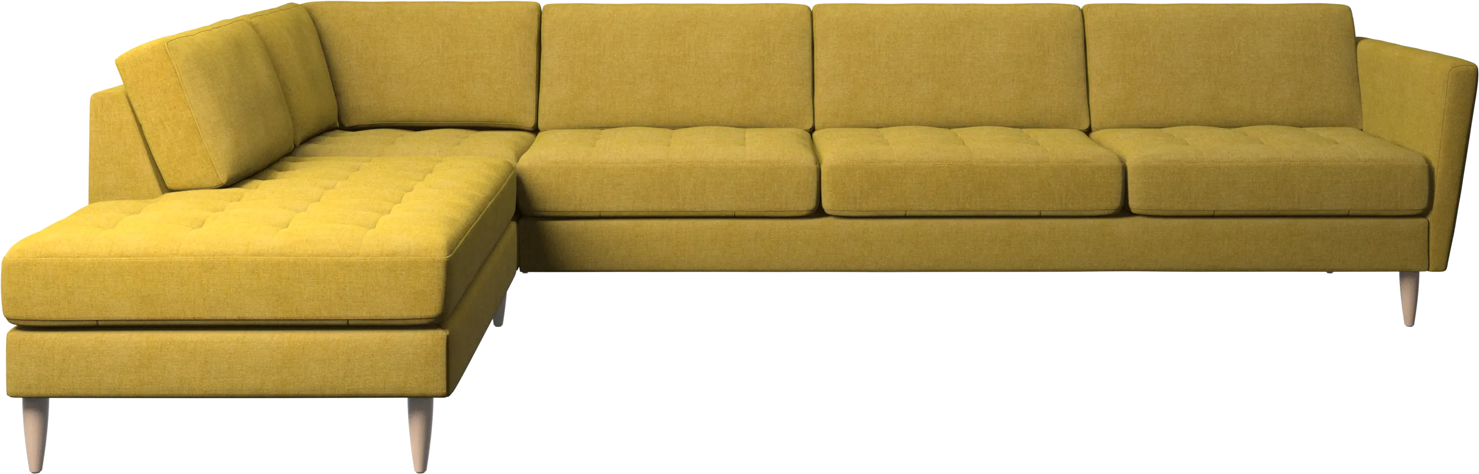 Osaka corner sofa with lounging unit, tufted seat