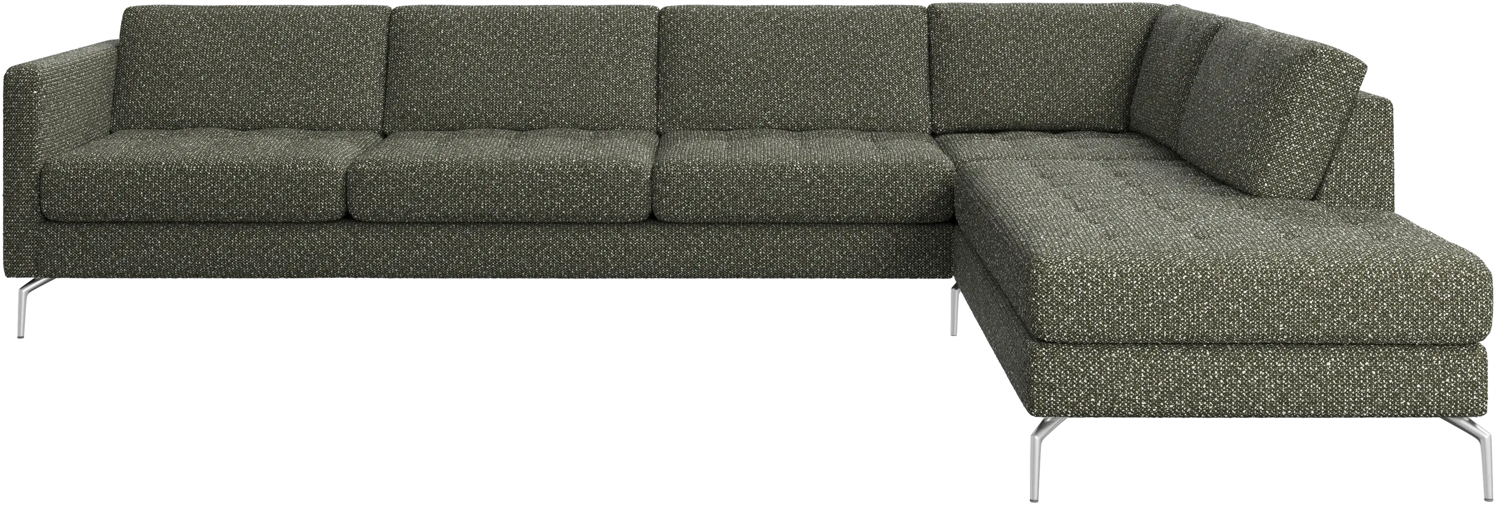 Osaka corner sofa with lounging unit, tufted seat