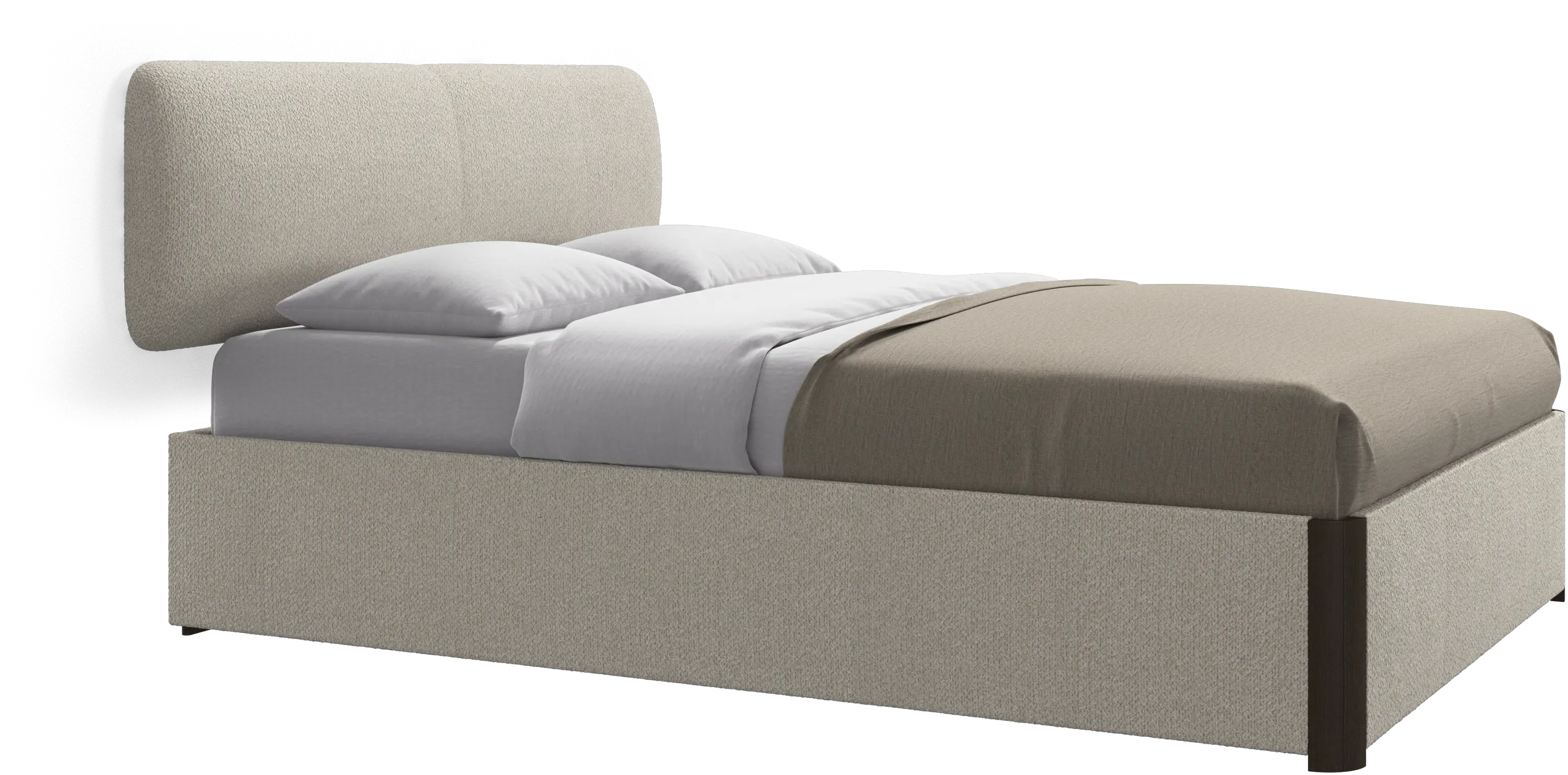 Element cama, cabecero montado en la pared, con láminas y solución de almacenamiento, excl. colchón