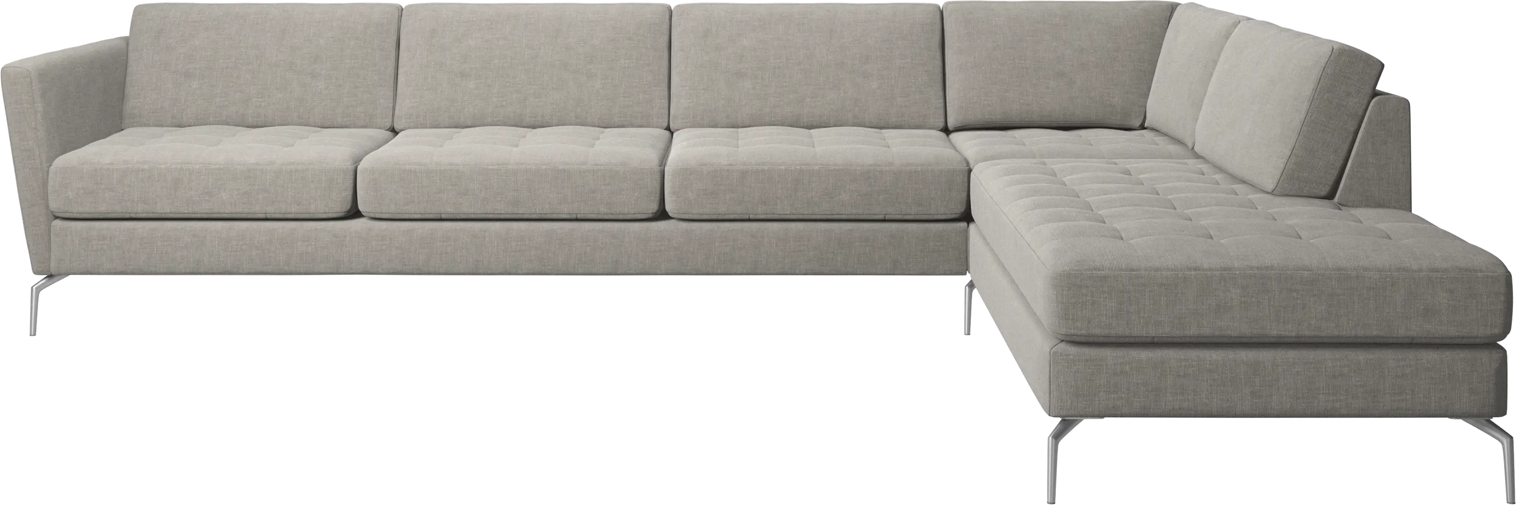Osaka corner sofa with lounging unit, tufted seat