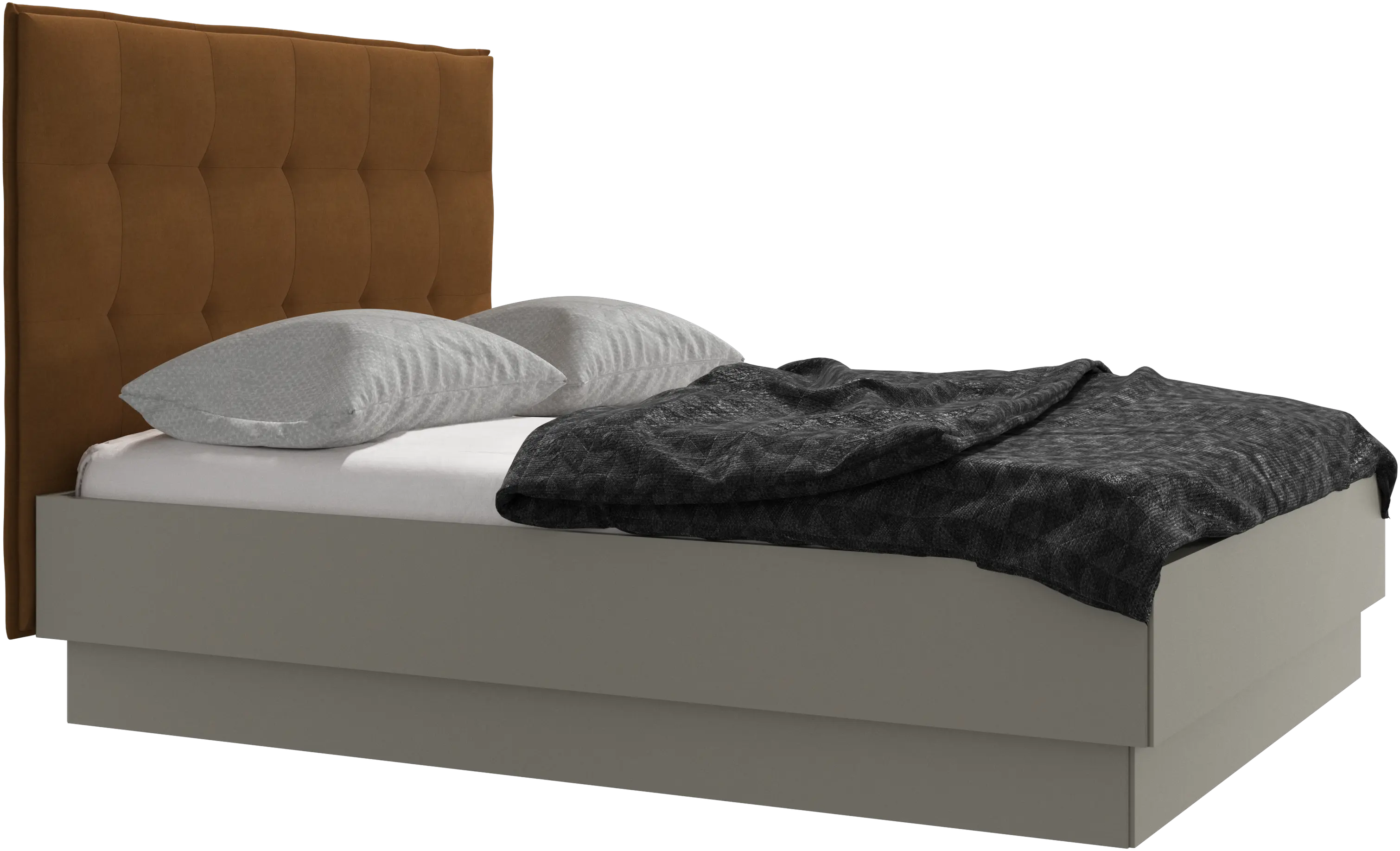 Lugano storage bed with lift-up frame and slats, excl. mattress