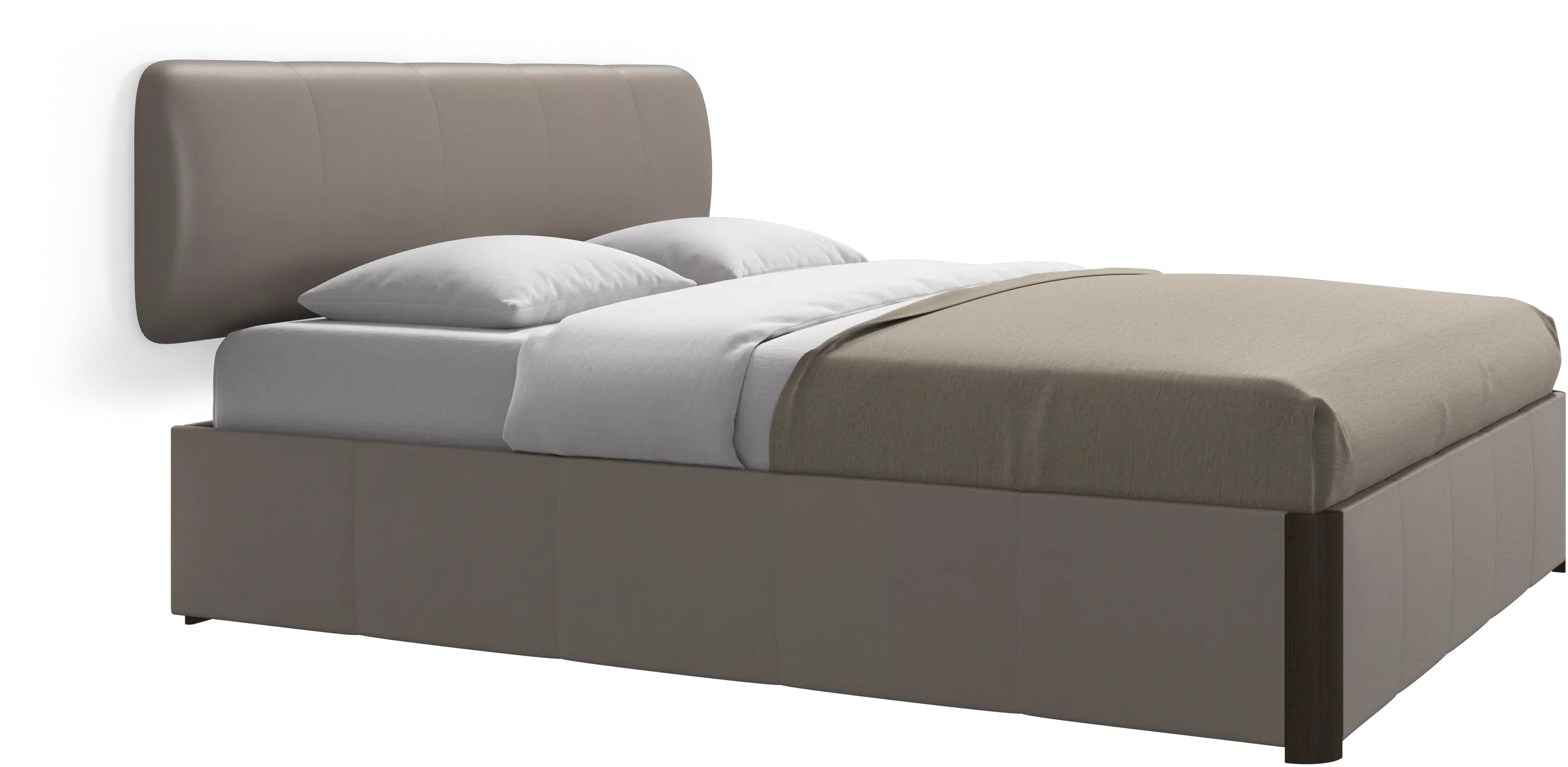 Element lit, tête de lit murale, avec lattes et solution de stockage, excl. matelas