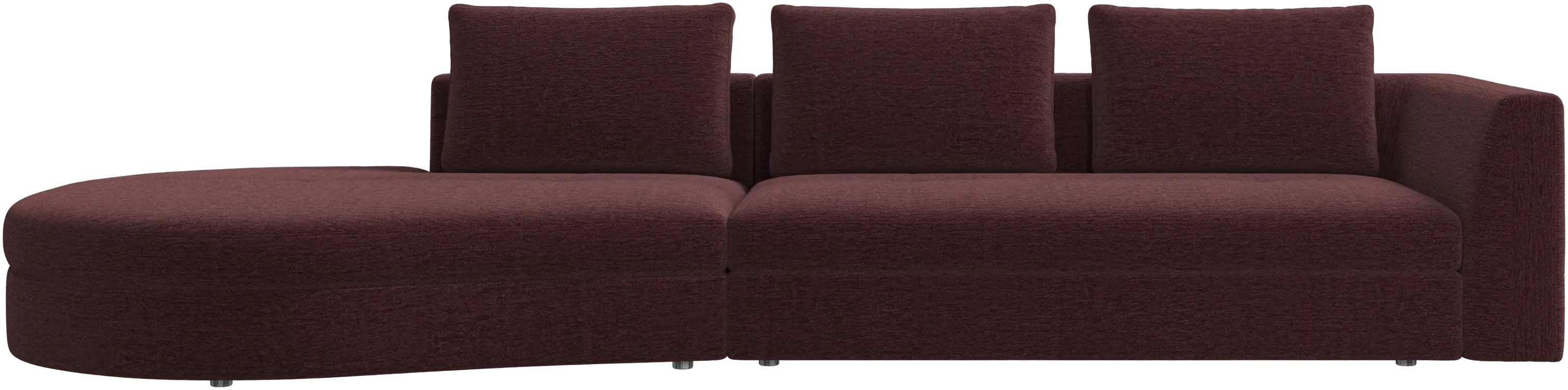 Bergamo sofa with round lounging unit, left