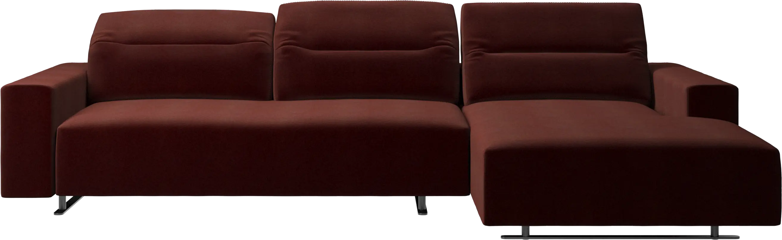 Hampton sofa with adjustable back, resting unit and storage right side