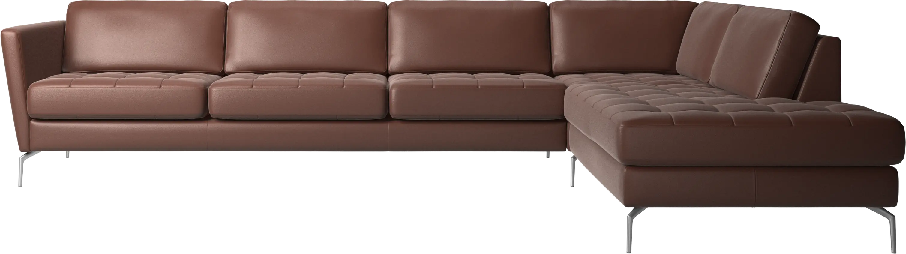 Osaka corner sofa with lounging unit, tufted seat