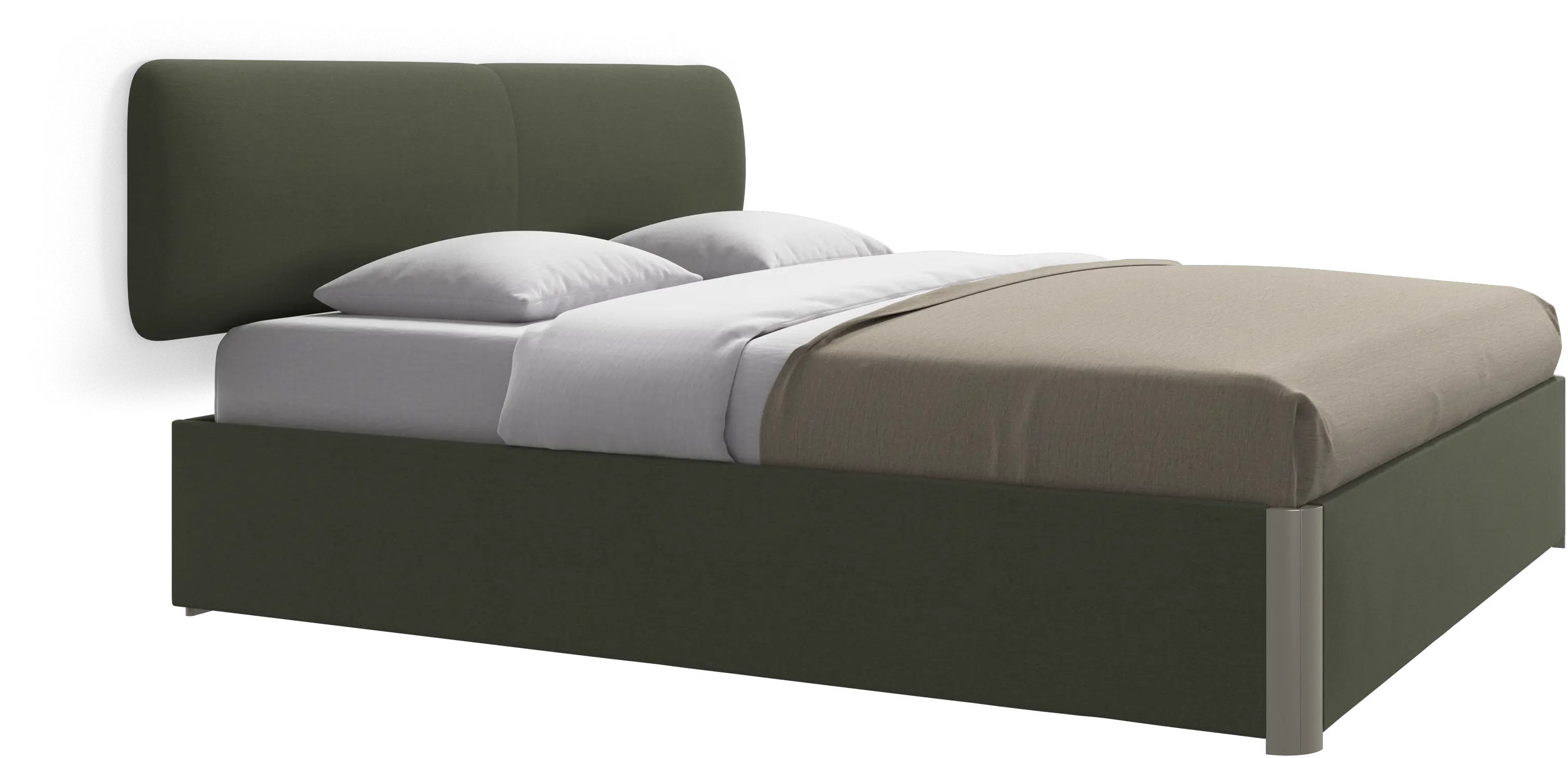 Element lit, tête de lit murale, avec lattes et solution de stockage, excl. matelas