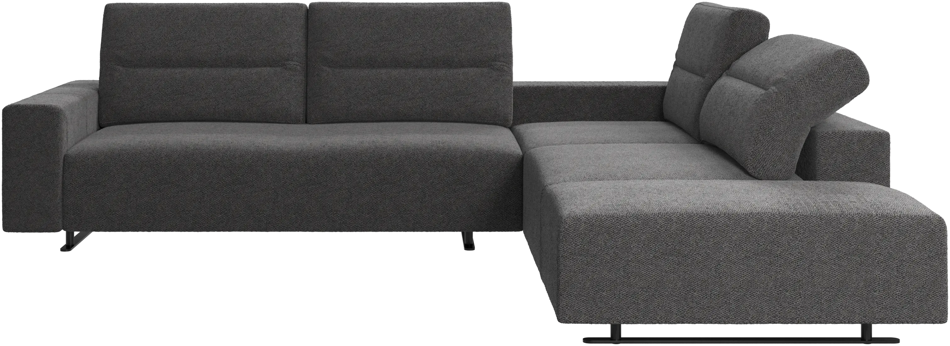 Hampton corner sofa with adjustable back and storage on left side