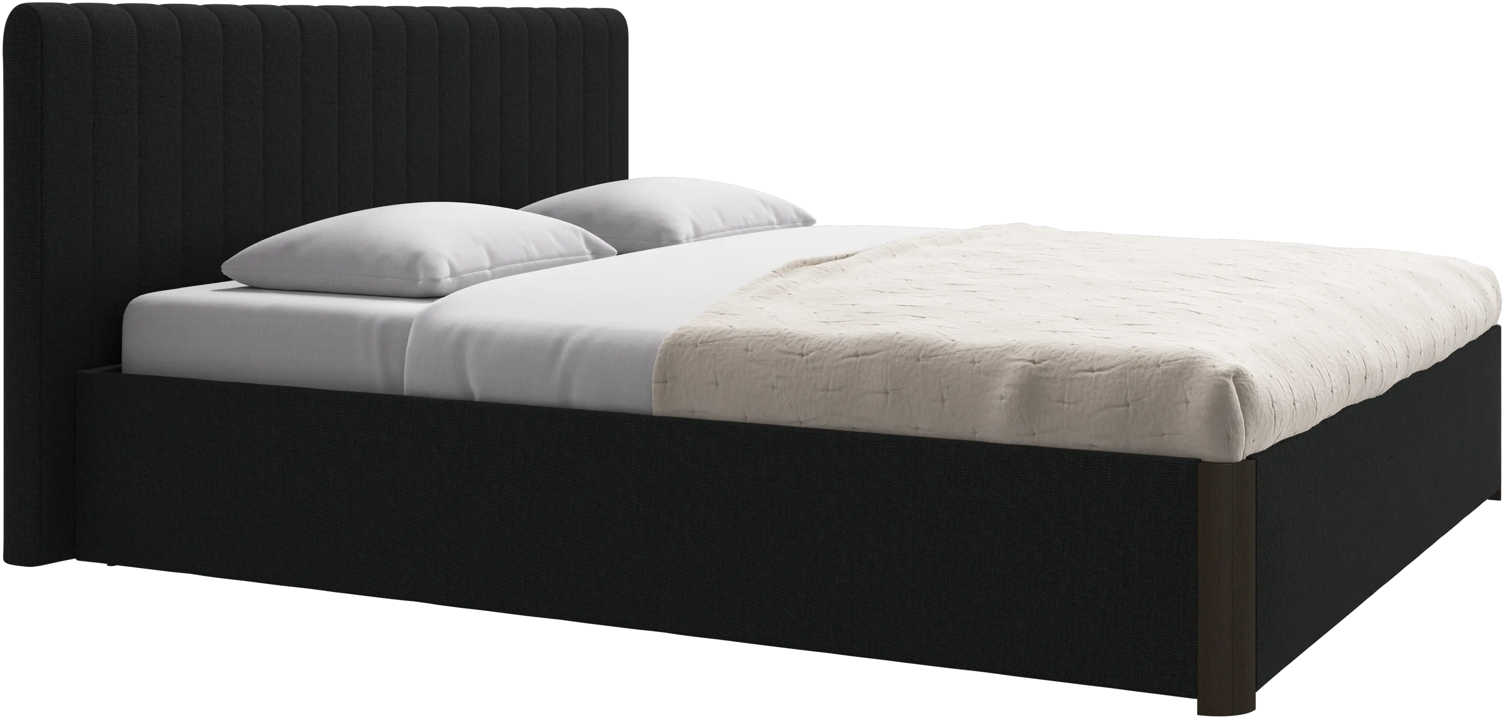 Element bed, bed-mounted headboard, with slats and storage solution, excl. mattress
