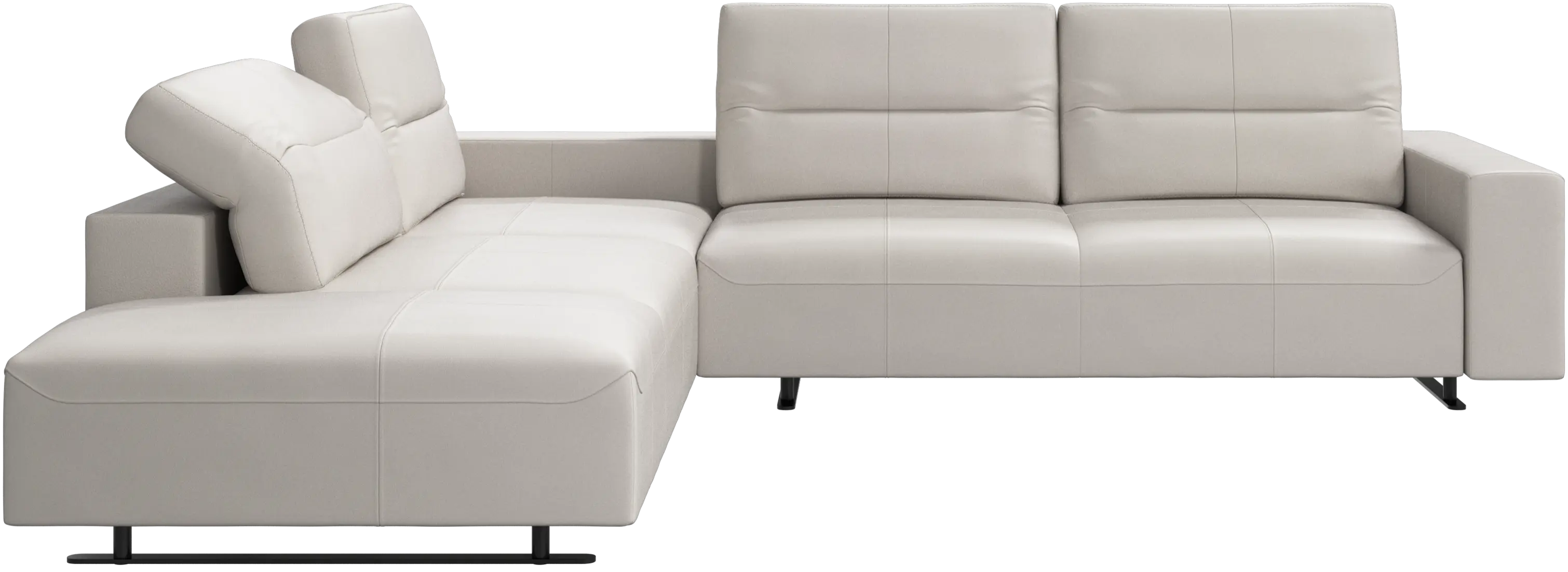 Hampton corner sofa with adjustable back and lounging unit
