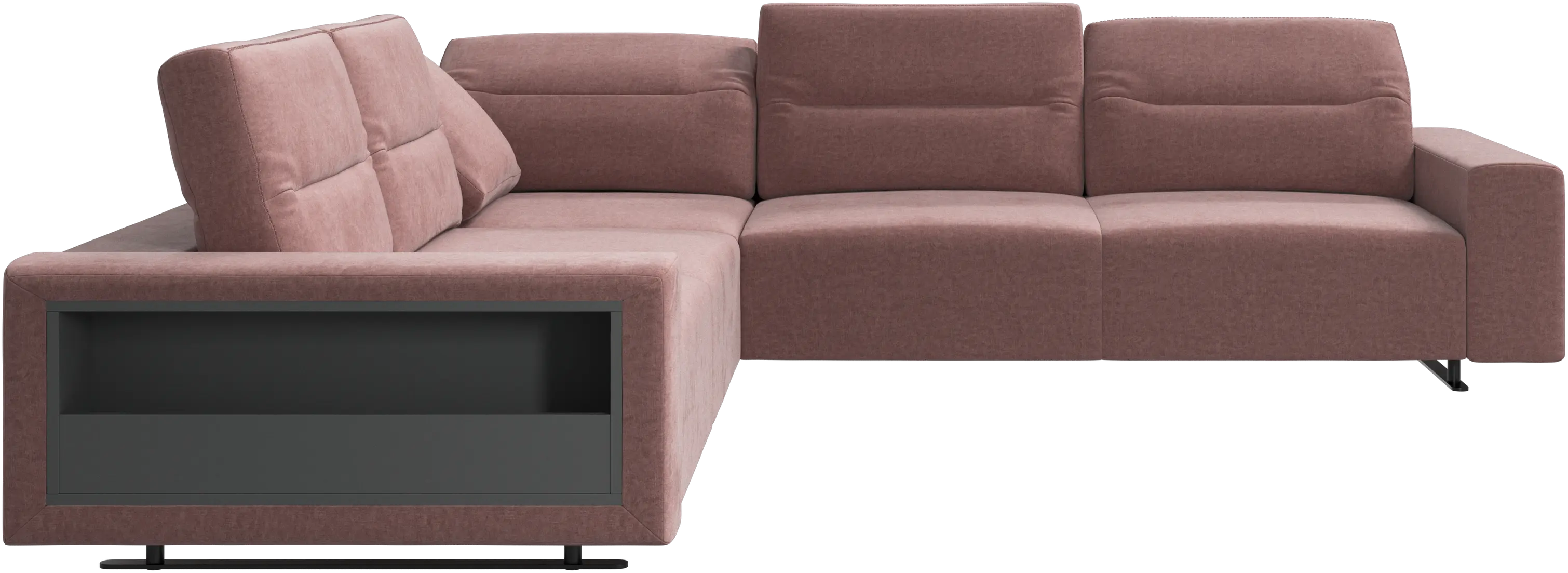 Hampton corner sofa with adjustable back and storage
