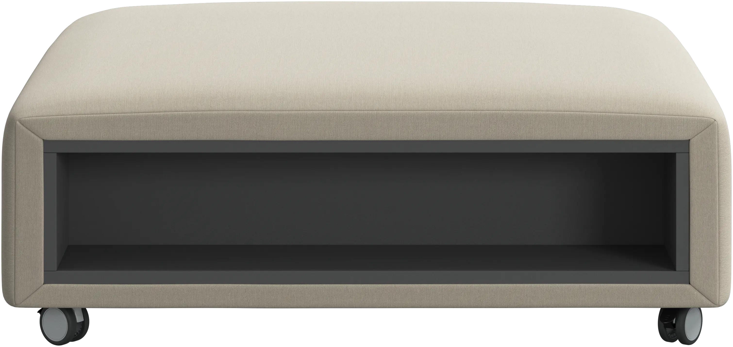 Pouf Hampton sur roulettes avec espaces de rangement