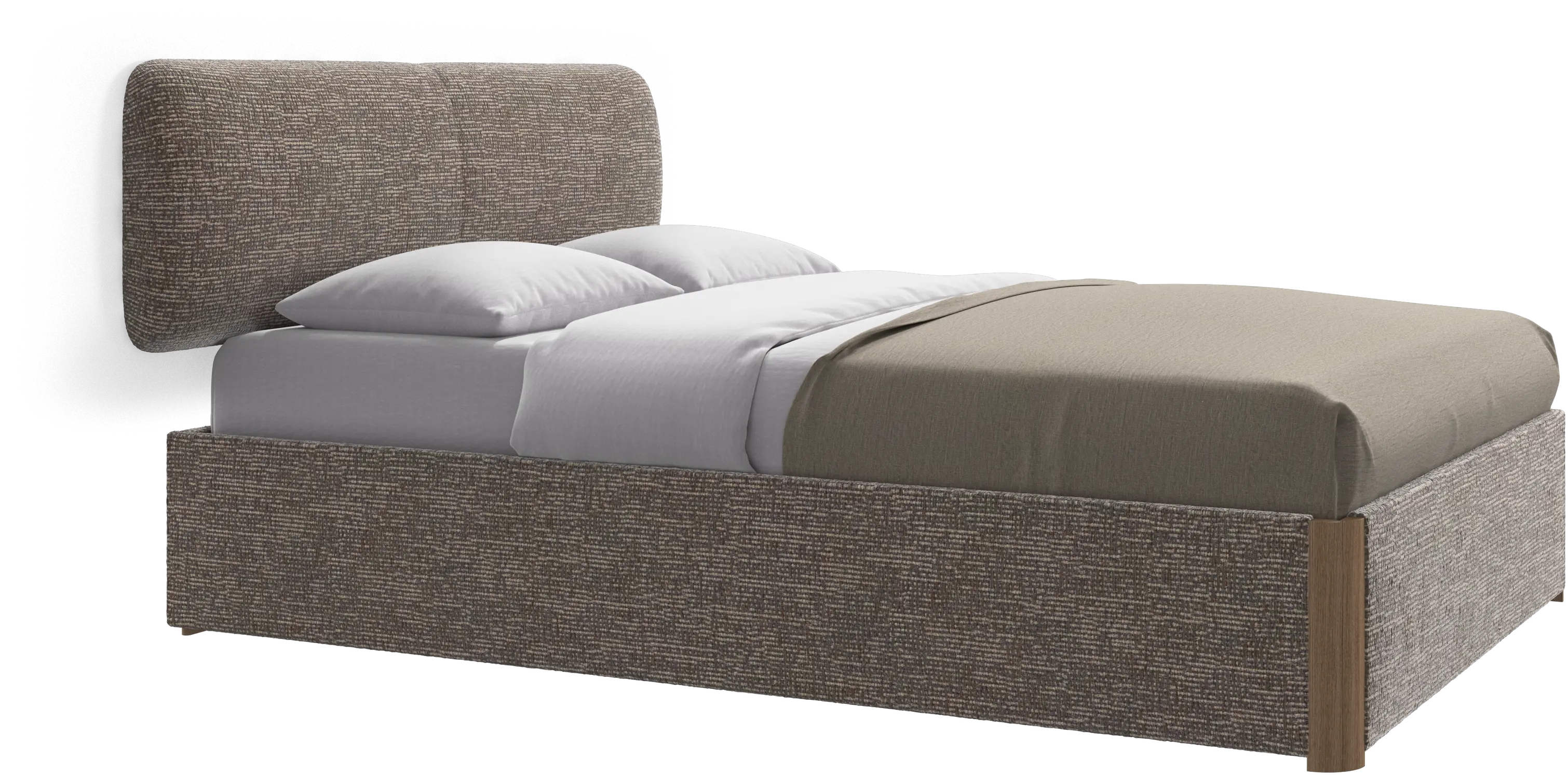 Element bed, wall-mounted headboard, with slats and storage solution, excl. mattress