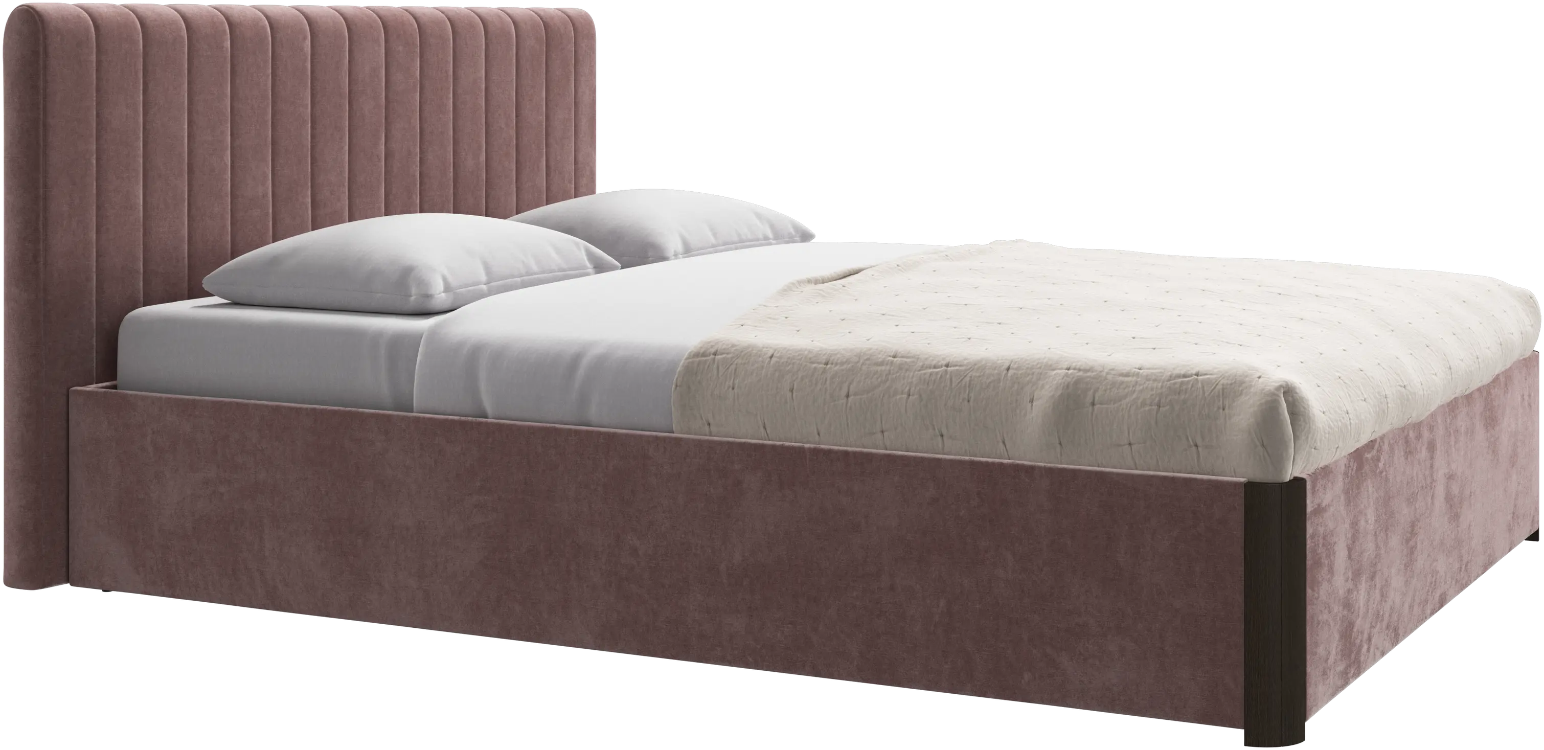Element bed, bed-mounted headboard, with slats and storage solution, excl. mattress