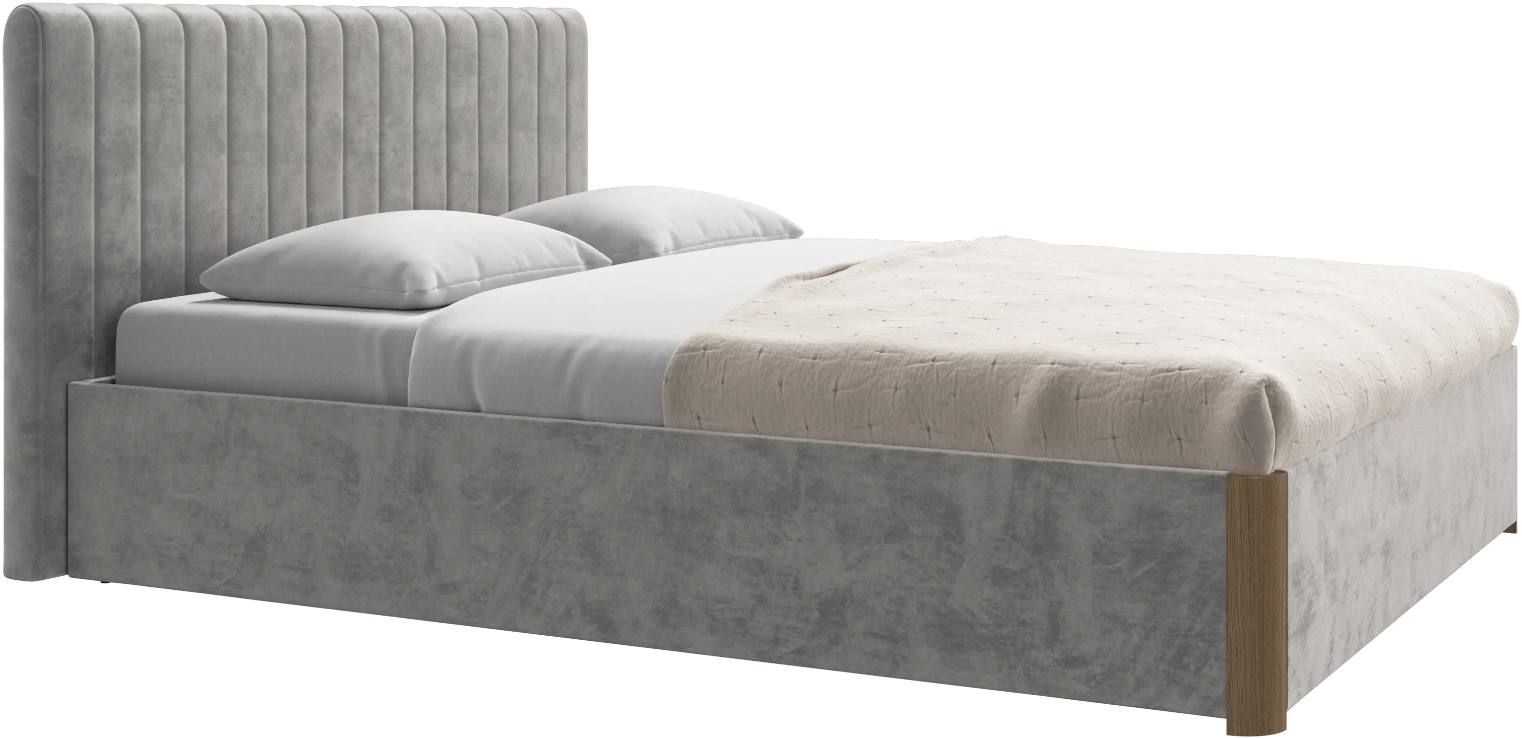 Element bed, bed-mounted headboard, with slats and storage solution, excl. mattress