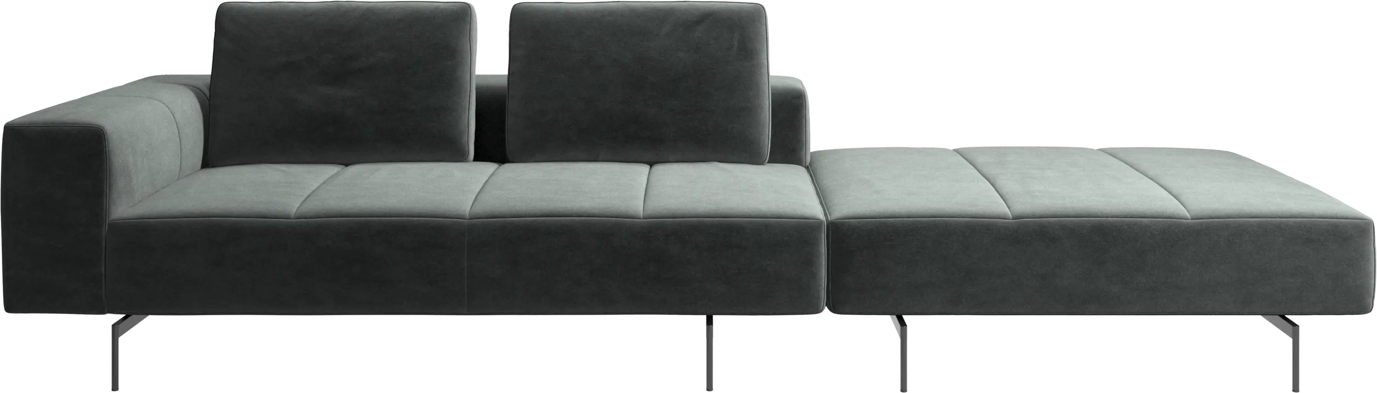 Amsterdam sofa with footstool on right side