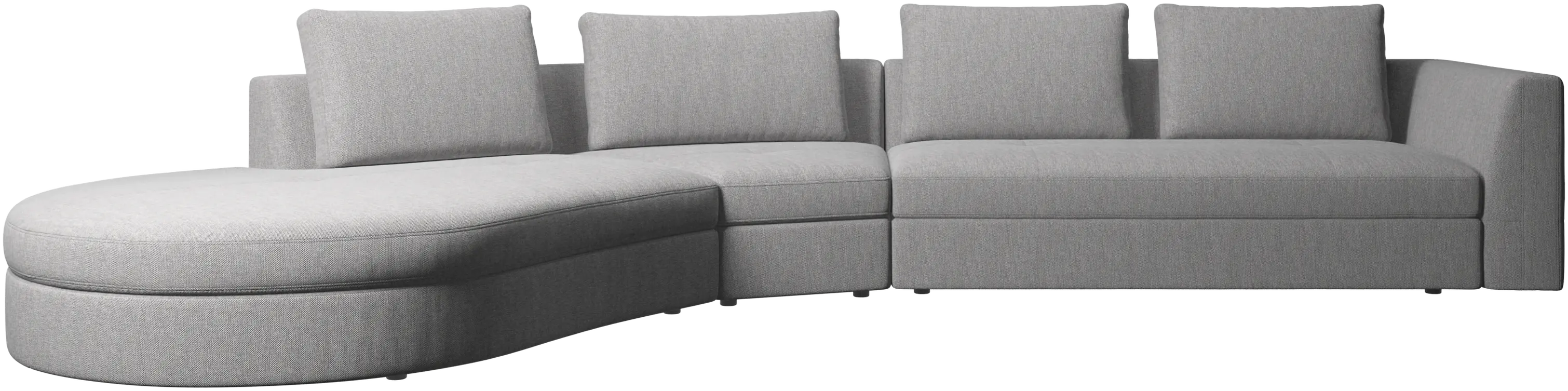Bergamo sofa with round lounging unit, left