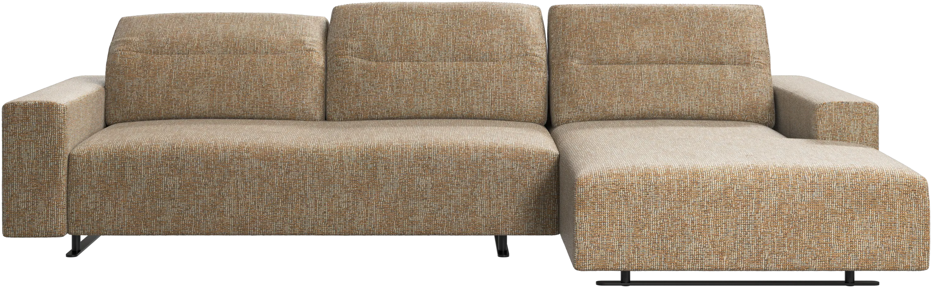 Hampton sofa with adjustable back, resting unit and storage right side