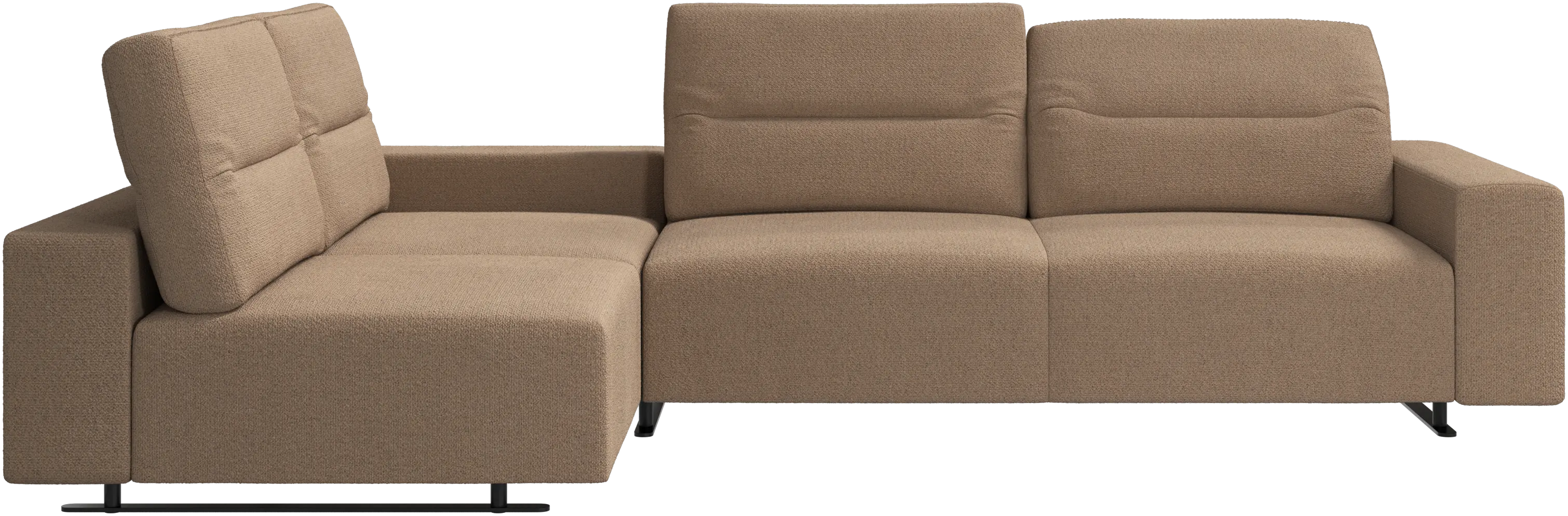 Hampton corner sofa with adjustable back and storage on right side