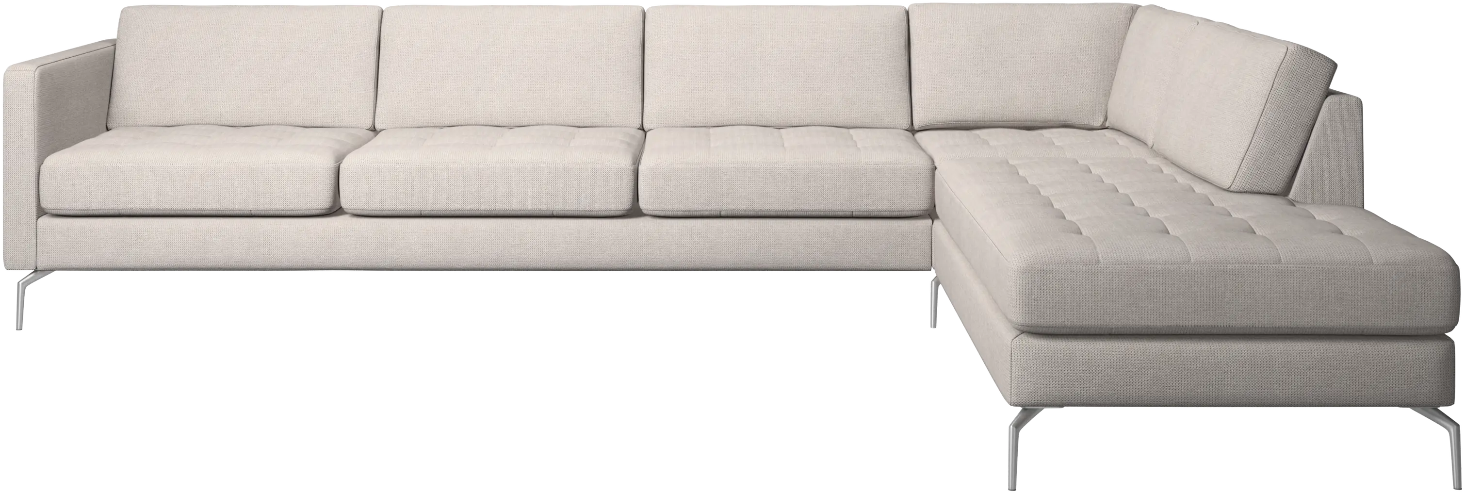 Osaka corner sofa with lounging unit, tufted seat