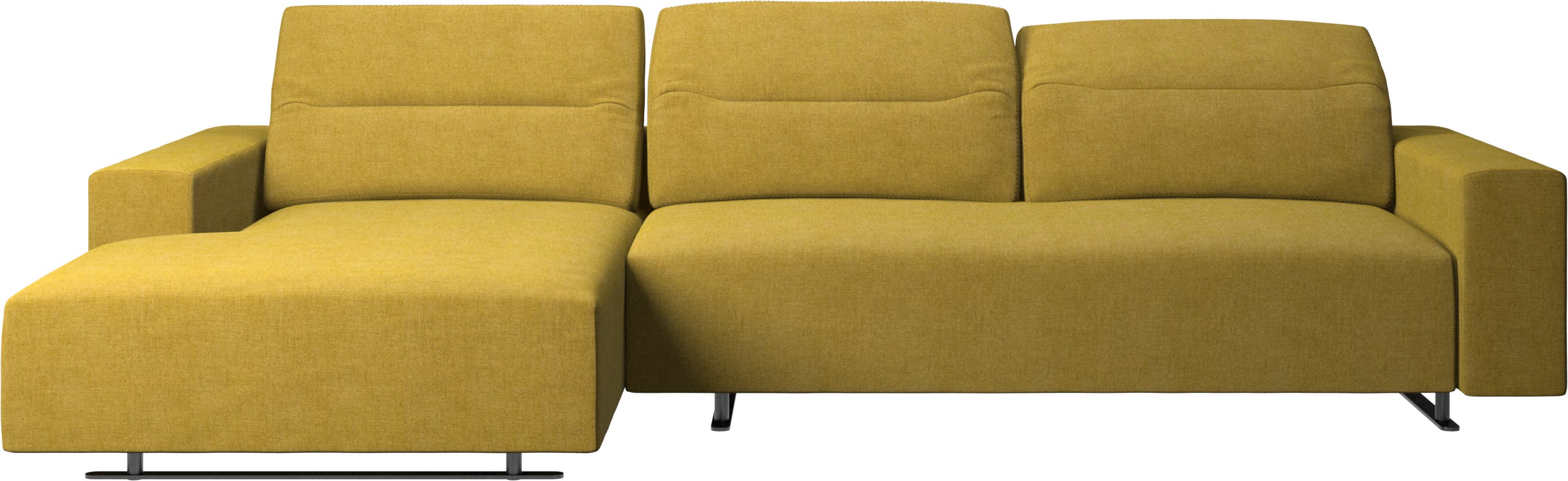 Hampton sofa med justerbar rygg, hvilemodul og oppbevaring begge sider