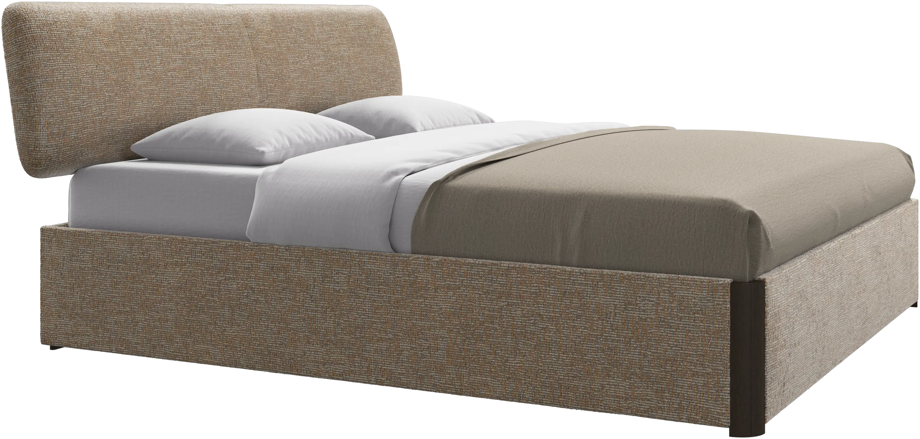 Element bed, bed-mounted headboard, with slats and storage solution, excl. mattress