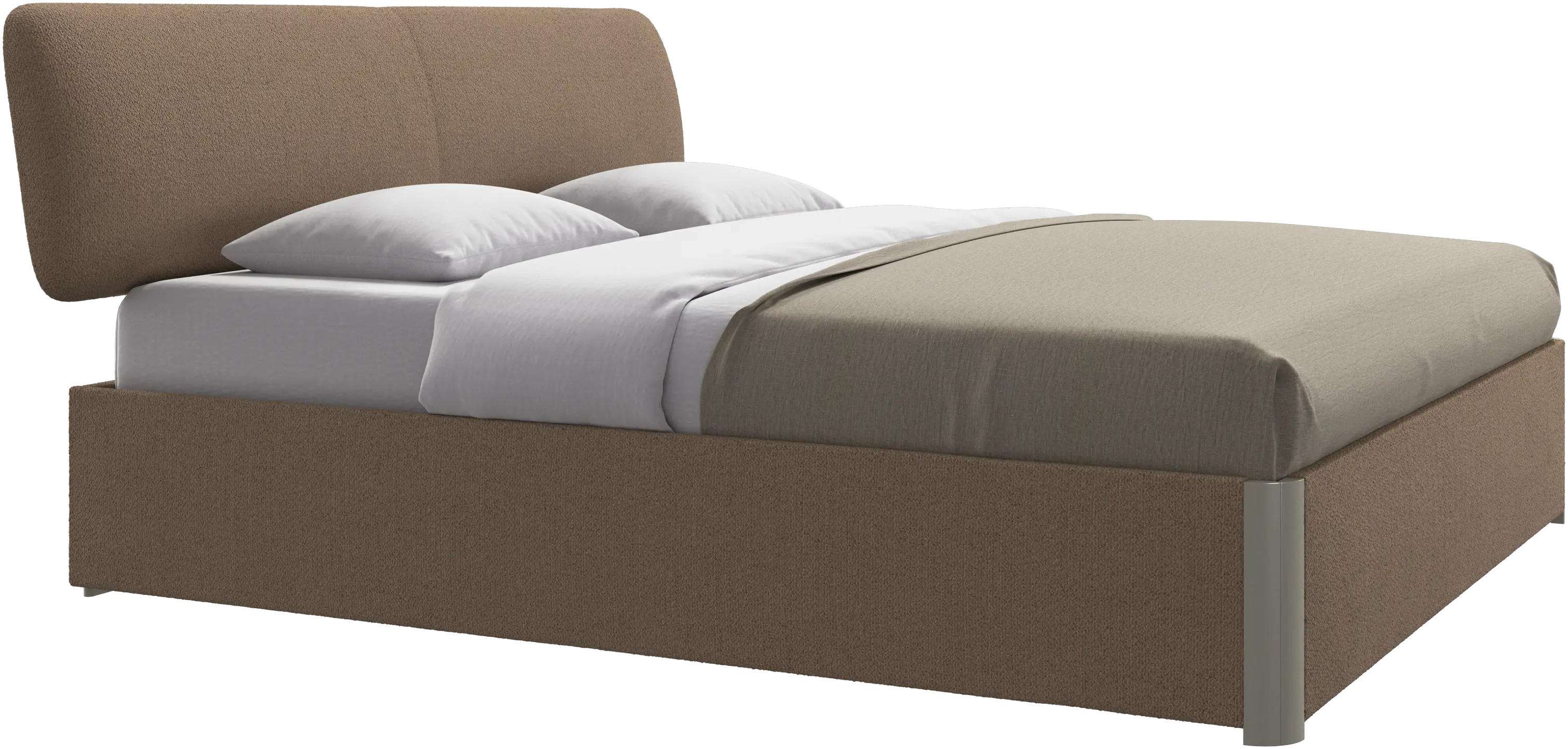 Element bed, bed-mounted headboard, with slats and storage solution, excl. mattress