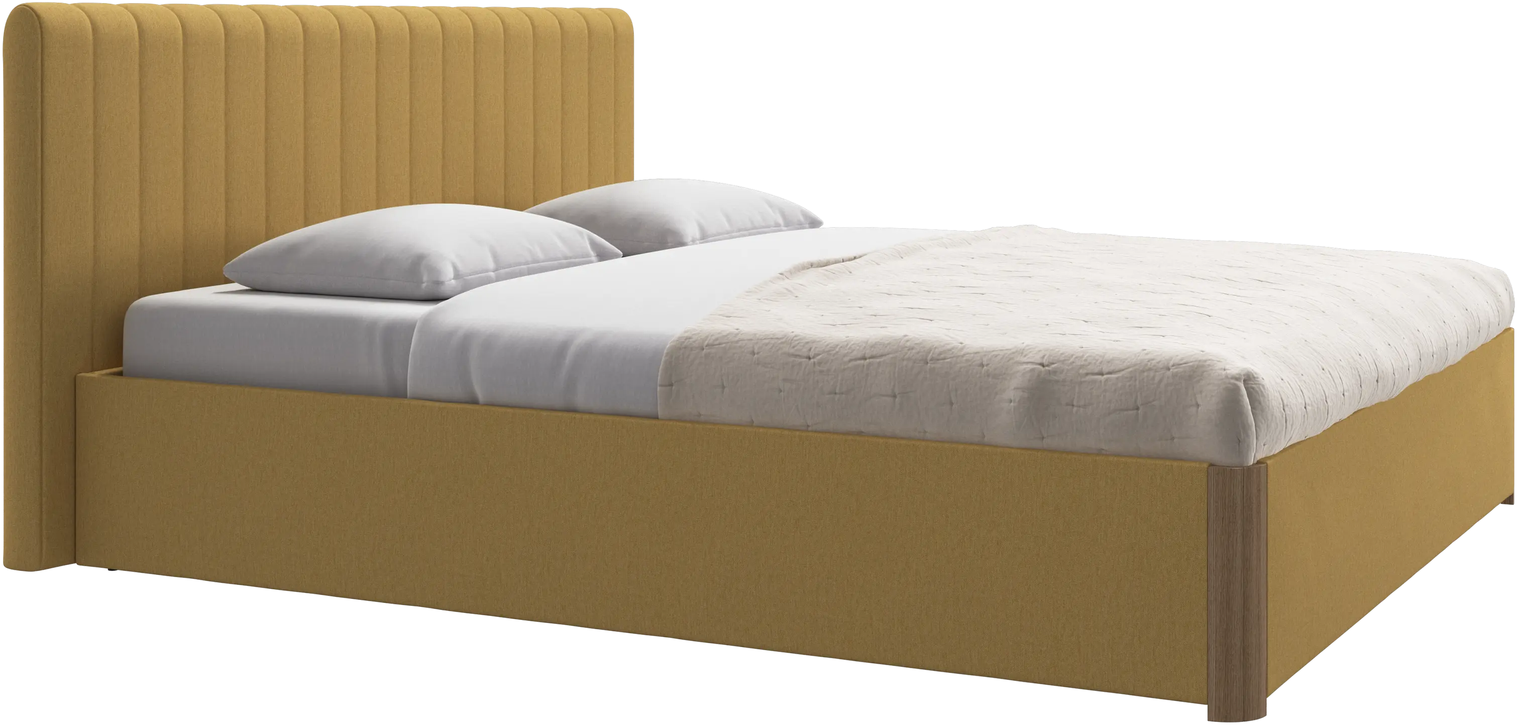 Element bed, bed-mounted headboard, with slats and storage solution, excl. mattress