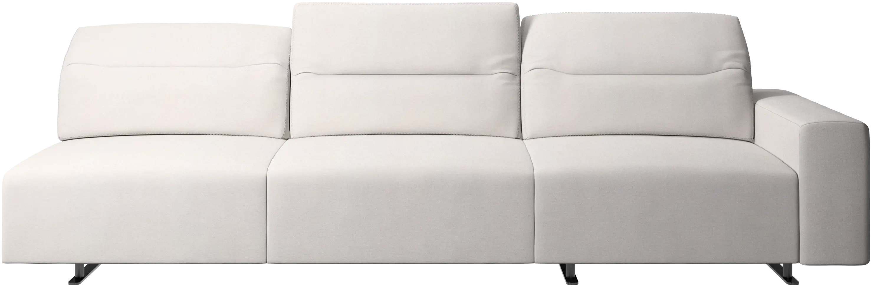 Hampton sofa with adjustable back and storage on the right side