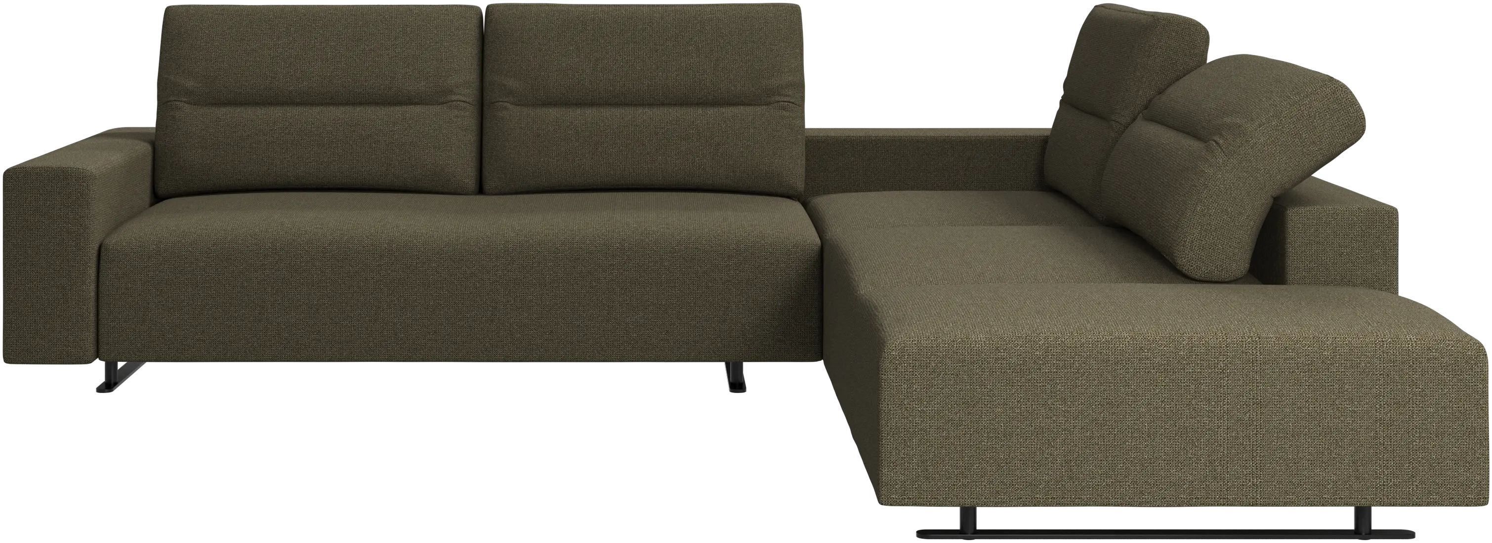 Hampton corner sofa with adjustable back and lounging unit