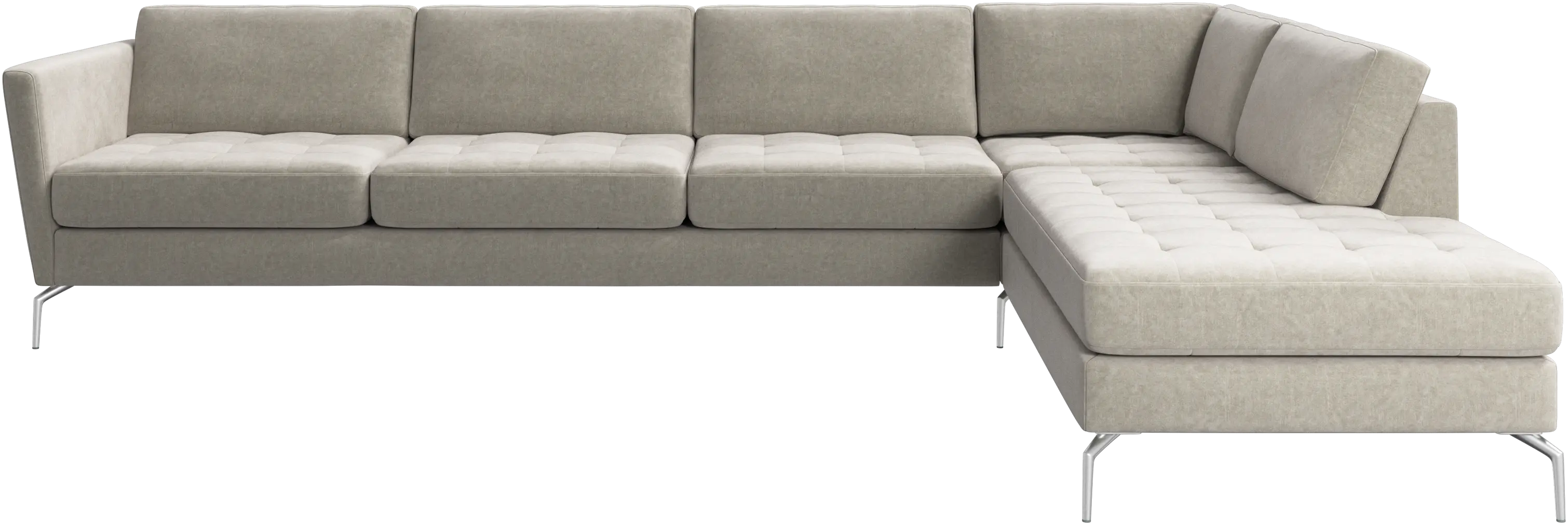 Osaka corner sofa with lounging unit, tufted seat