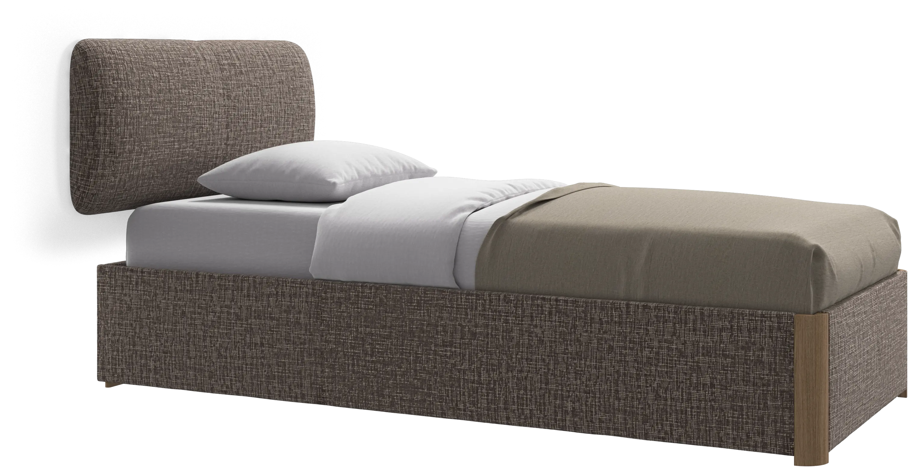 Element bed, wall-mounted headboard, with slats and storage solution, excl. mattress